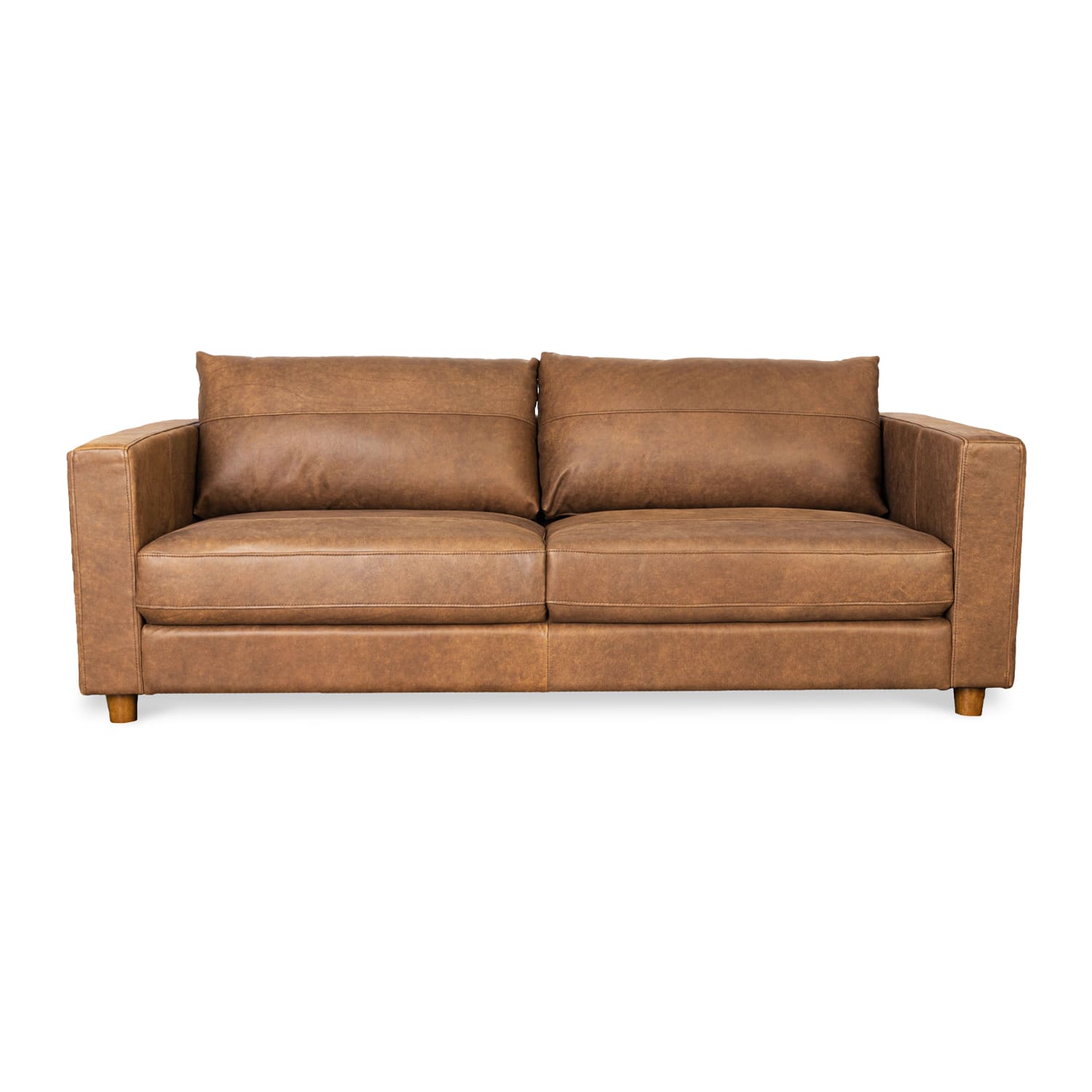 Online Warehouse Sale Barcelona Leather 3 Seat Sofa in Brumby Natural