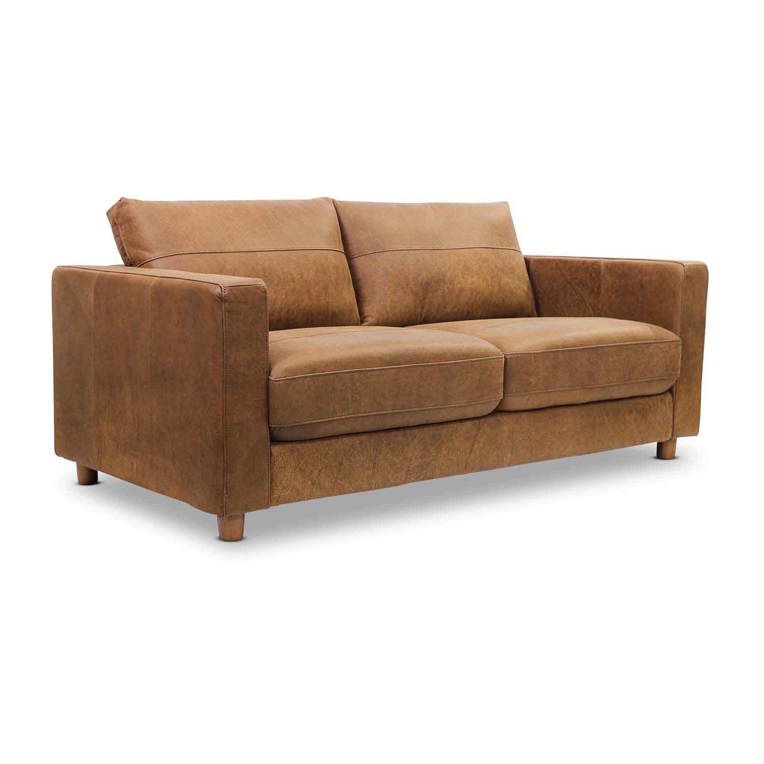 Online Warehouse Sale Barcelona Leather 2.5 Seat Sofa in Brumby Natural