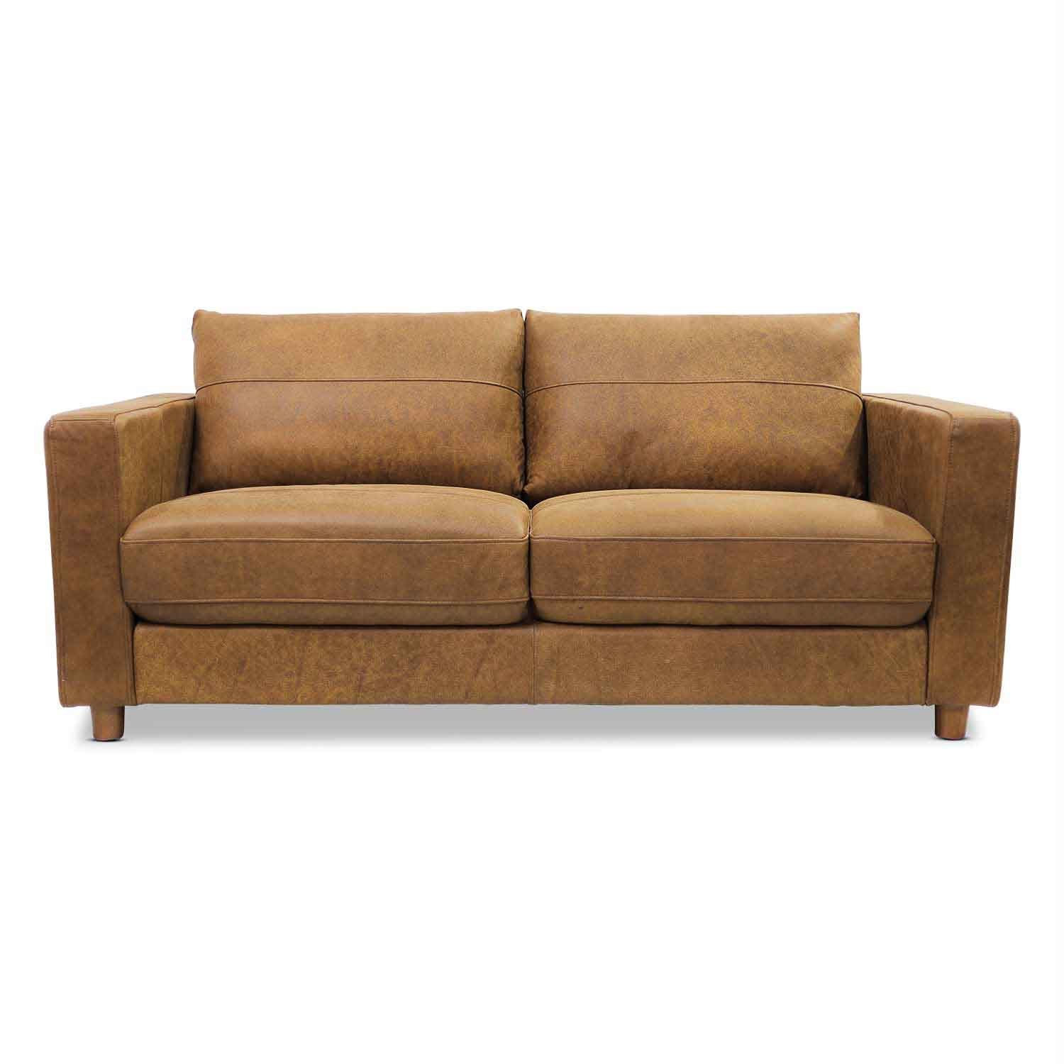 Online Warehouse Sale Barcelona Leather 2.5 Seat Sofa in Brumby Natural