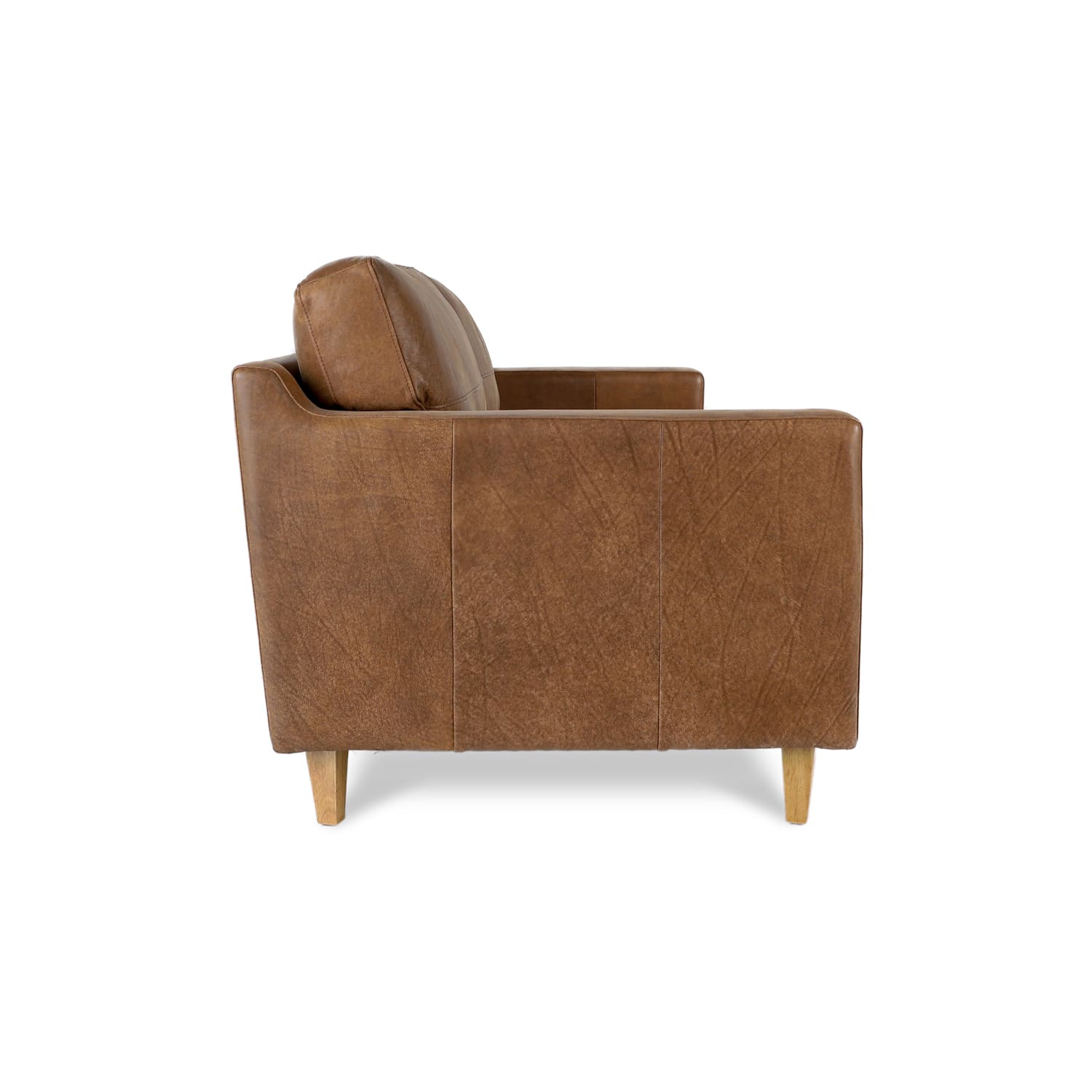 Online Warehouse Sale Cara Leather 3 Seat Sofa in Brumby Natural