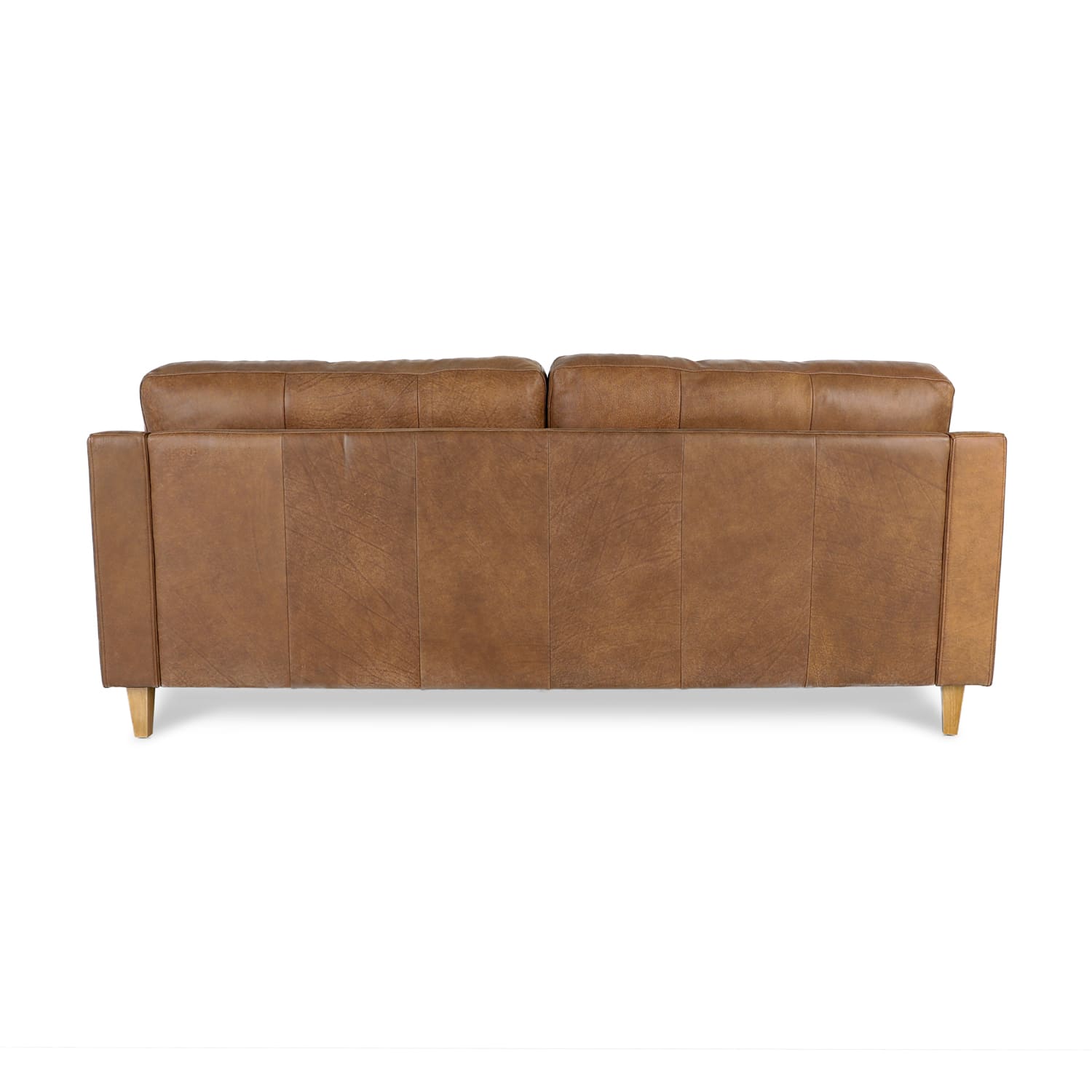 Online Warehouse Sale Cara Leather 3 Seat Sofa in Brumby Natural