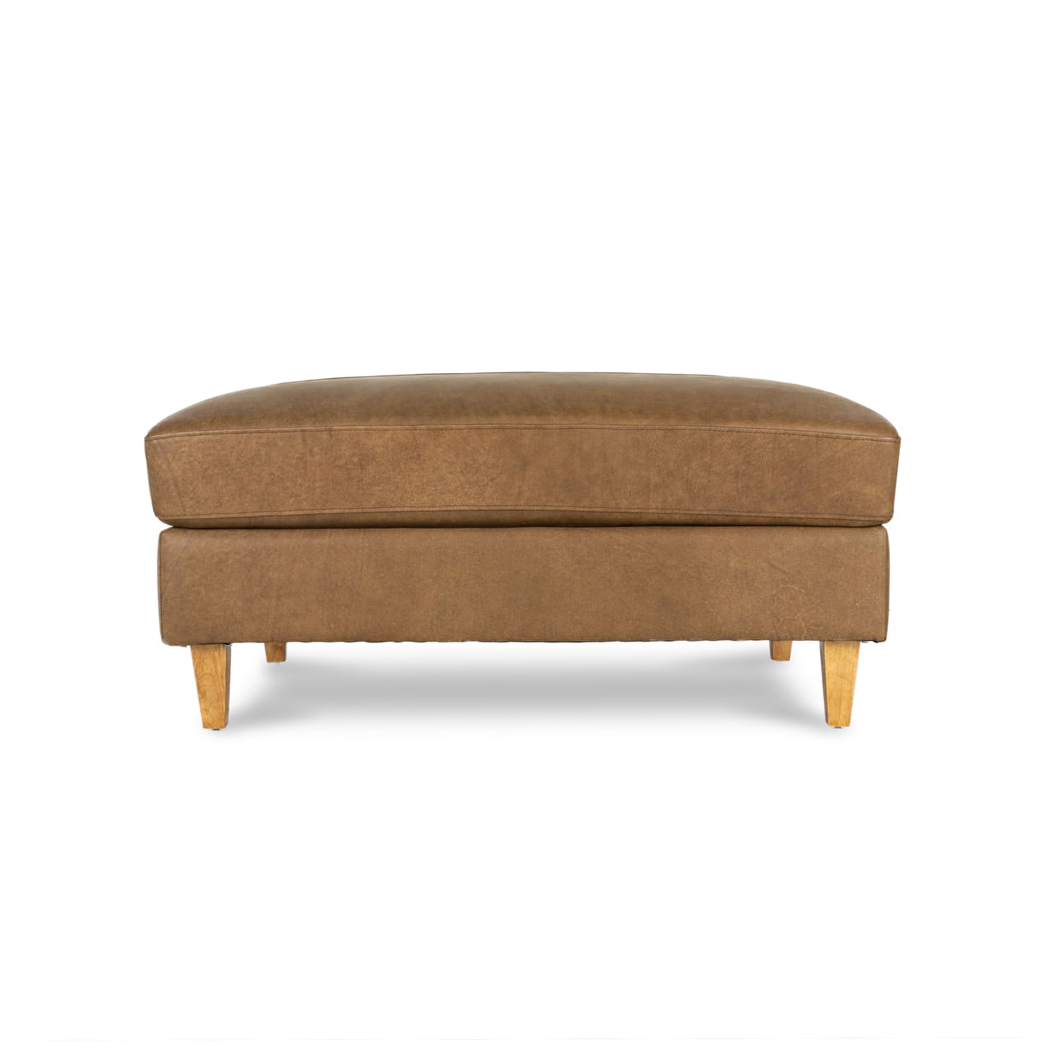 Online Warehouse Sale Cara Leather Ottoman in Brumby Natural