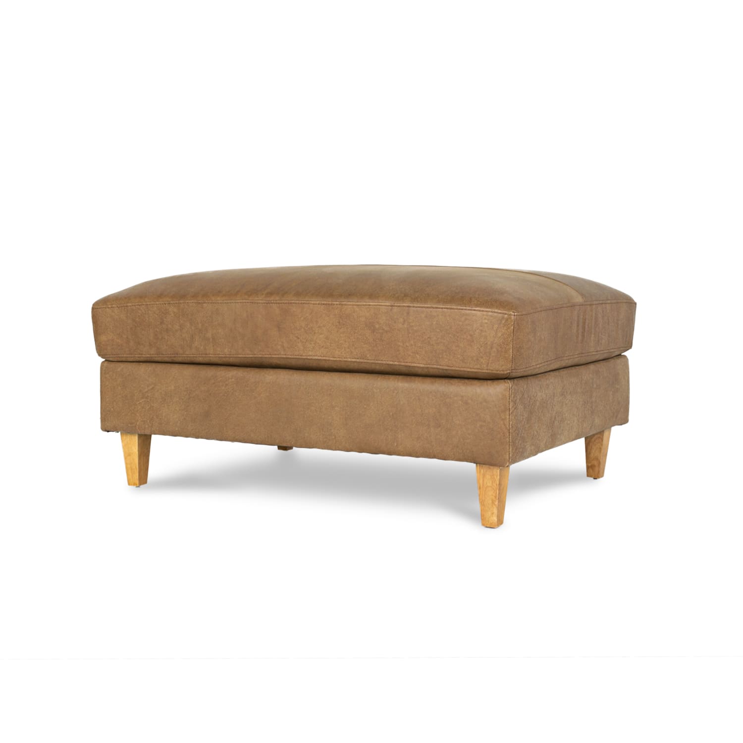 Online Warehouse Sale Cara Leather Ottoman in Brumby Natural