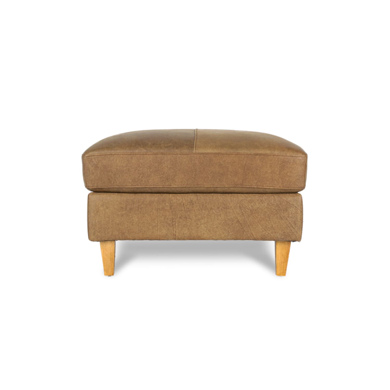 Online Warehouse Sale Cara Leather Ottoman in Brumby Natural