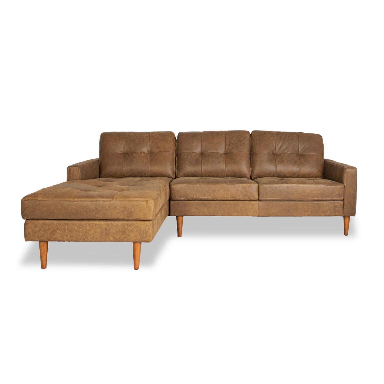 Online Warehouse Sale Classic Leather Left Side Facing Chaise Lounge in Brumby Natural