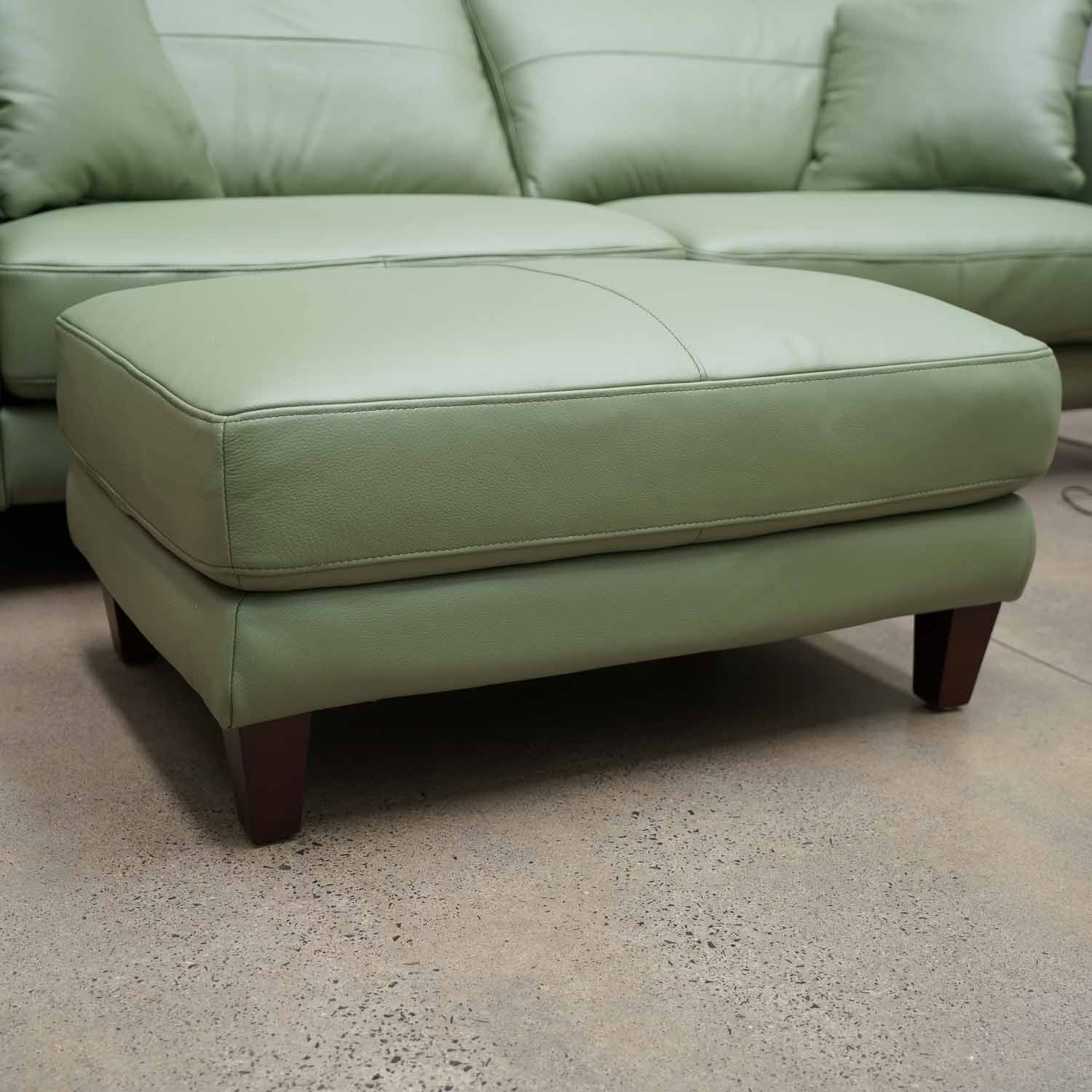 Imperfect Chelsea Petite Ottoman in Myrtle Green