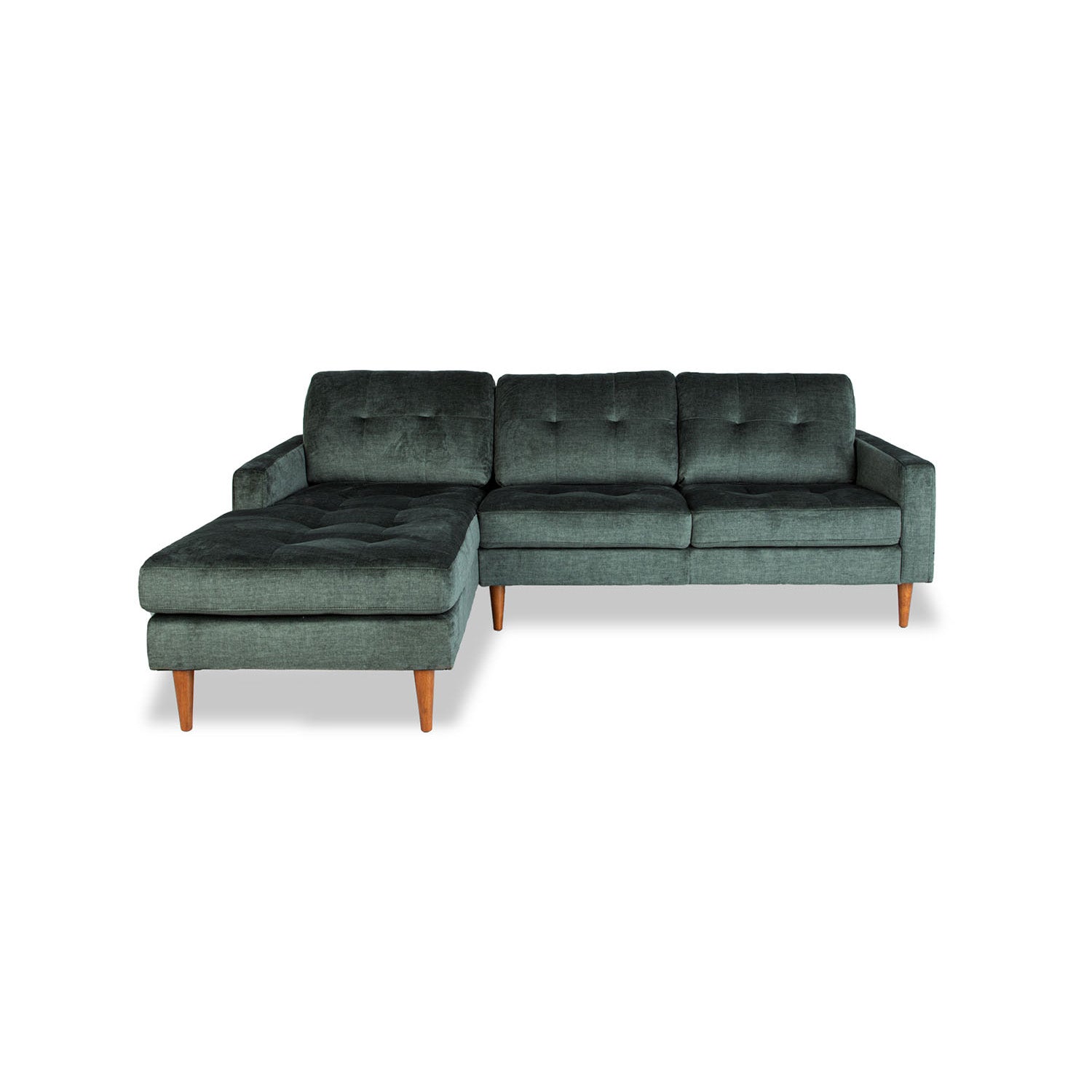 Imperfect Classic Vogue Velvet Left Side Facing Chaise in Vogue Moss (Non-memory foam)