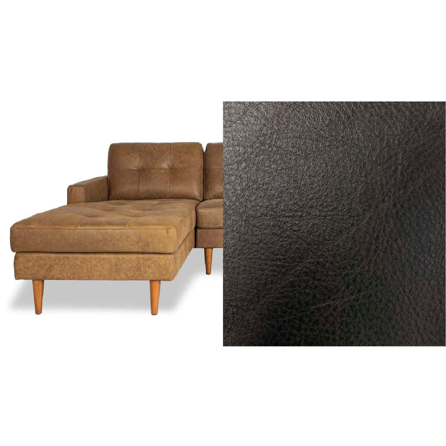 Classic Leather Left Side Facing Chaise Lounge