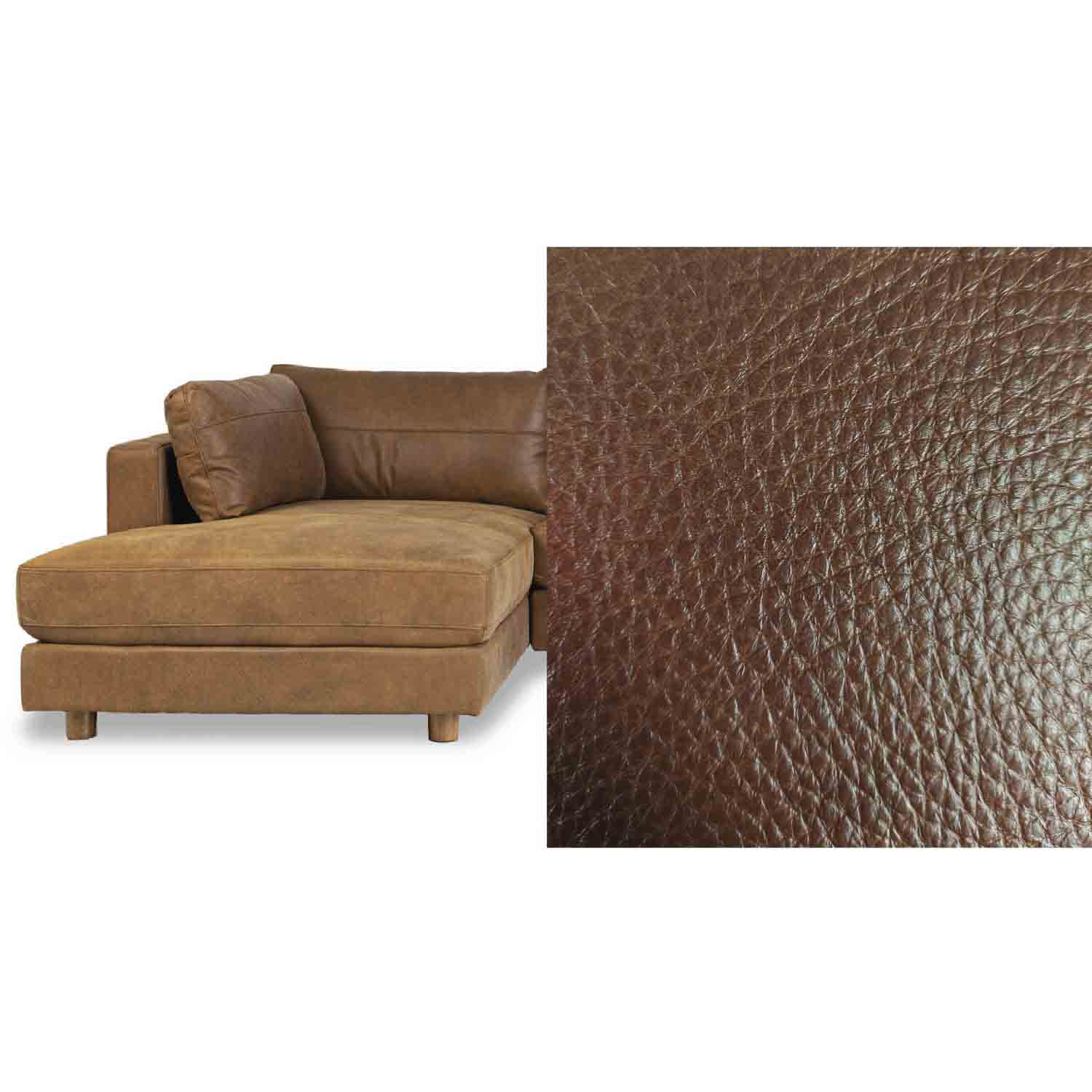 Barcelona Leather Left Side Facing Chaise Lounge