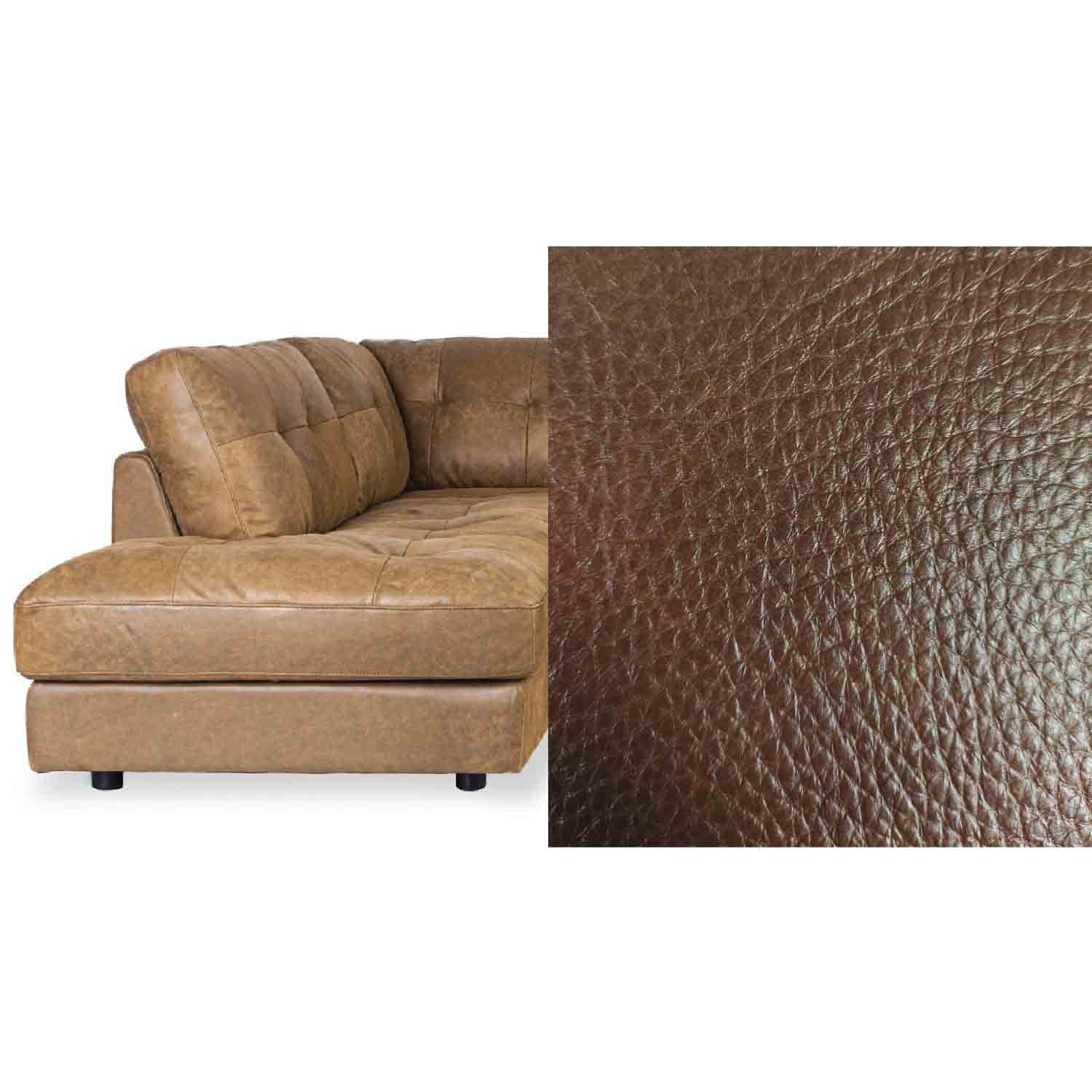 Harmony Leather Left Side Facing Chaise Lounge