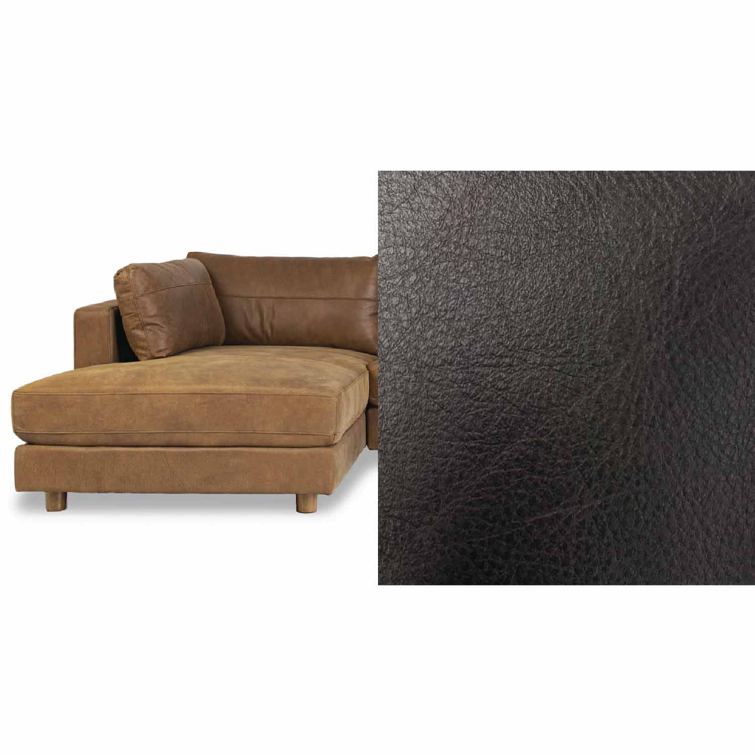 Barcelona Leather Left Side Facing Chaise Lounge