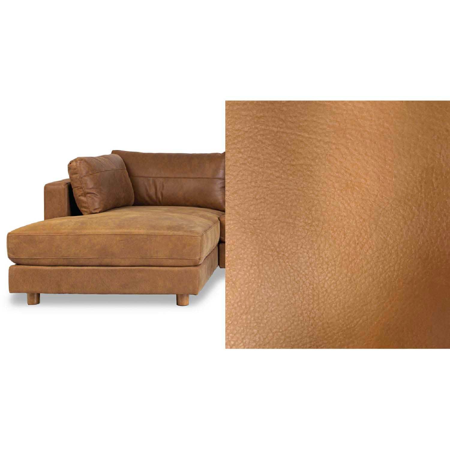 Barcelona Leather Left Side Facing Chaise Lounge