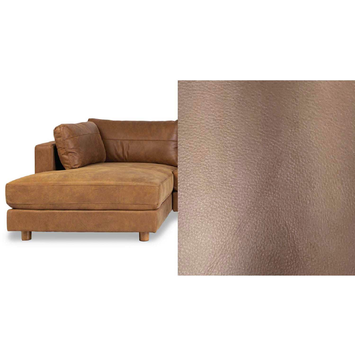 Barcelona Leather Left Side Facing Chaise Lounge