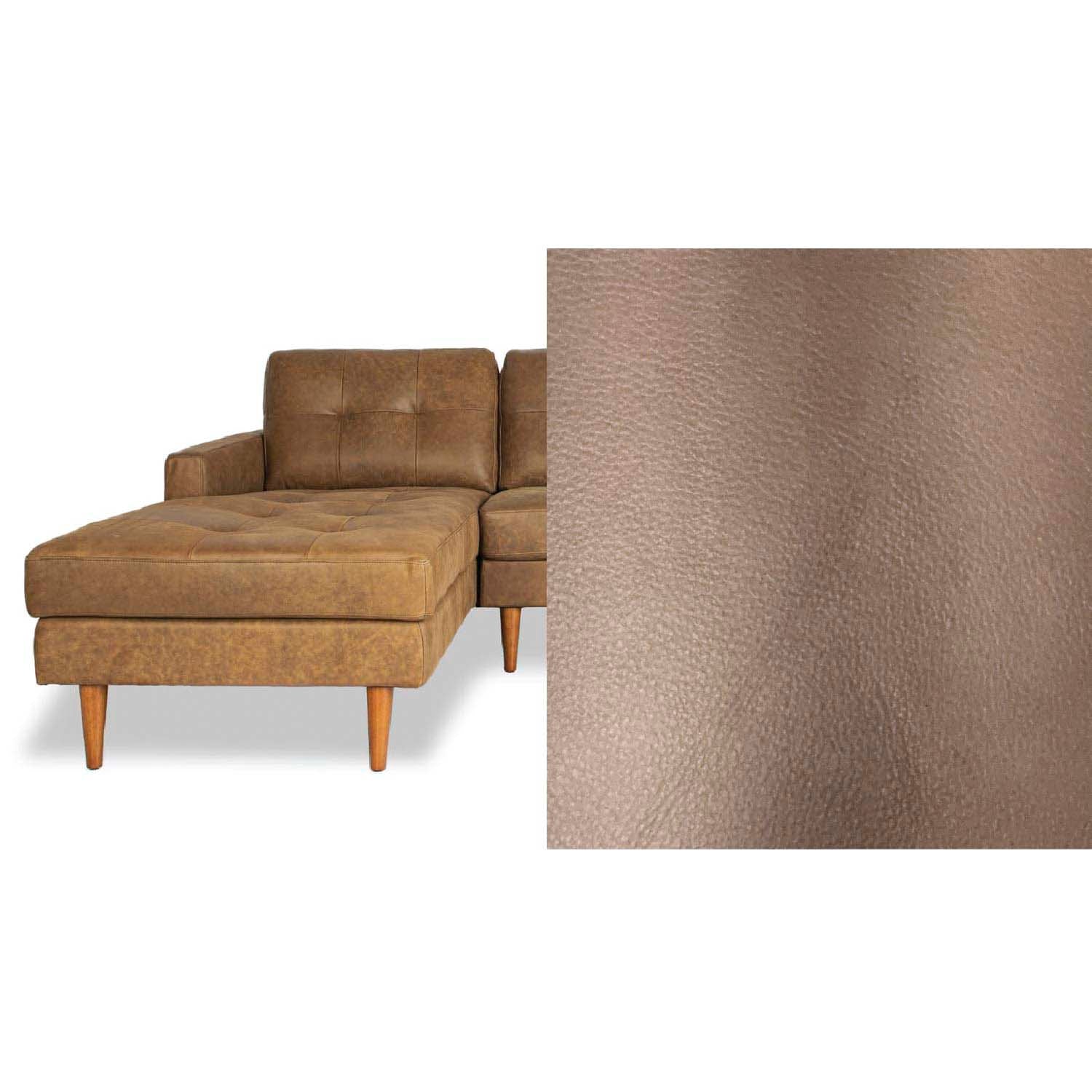 Classic Leather Left Side Facing Chaise Lounge