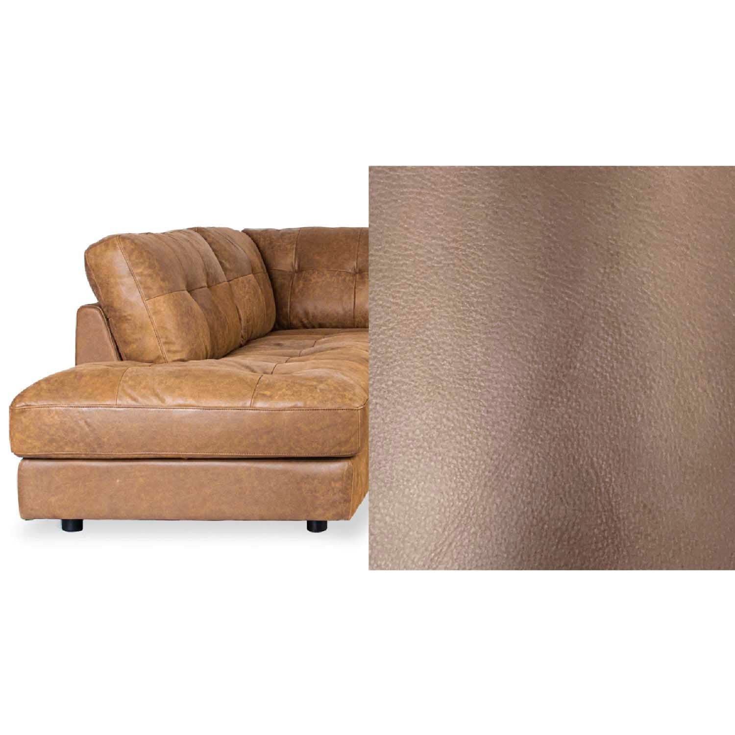 Harmony Leather Right Side Facing Chaise Lounge