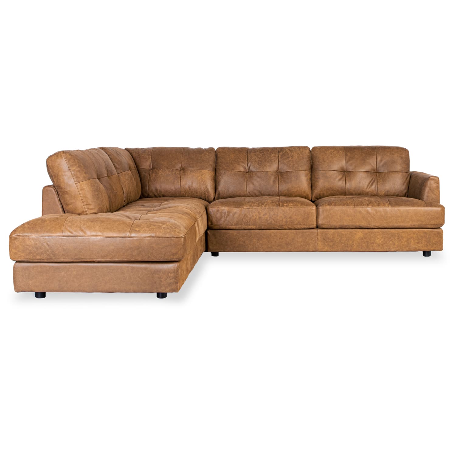 Online Warehouse Sale Harmony Leather Left Side Facing Chaise Lounge in Brumby Natural