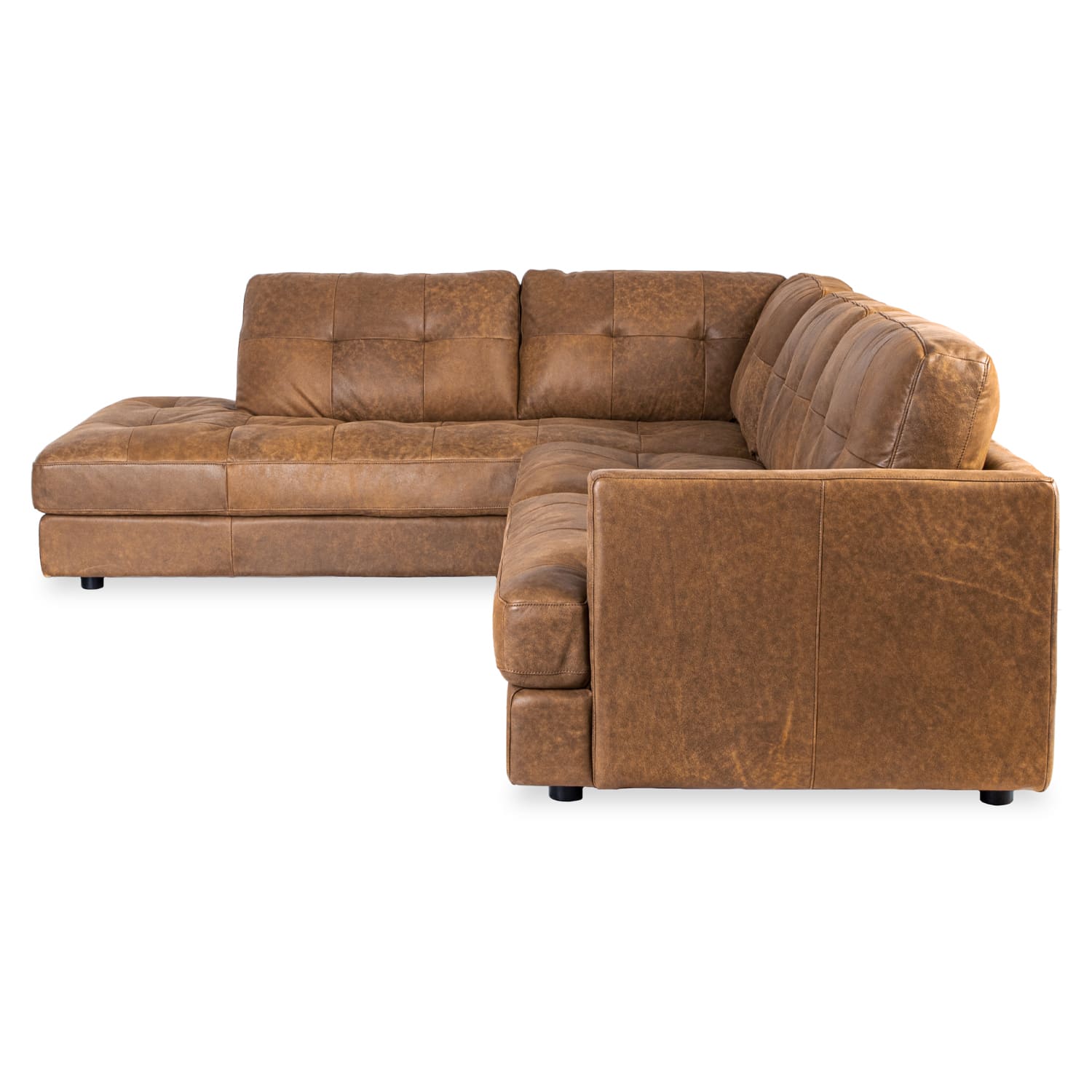 Online Warehouse Sale Harmony Leather Left Side Facing Chaise Lounge in Brumby Natural