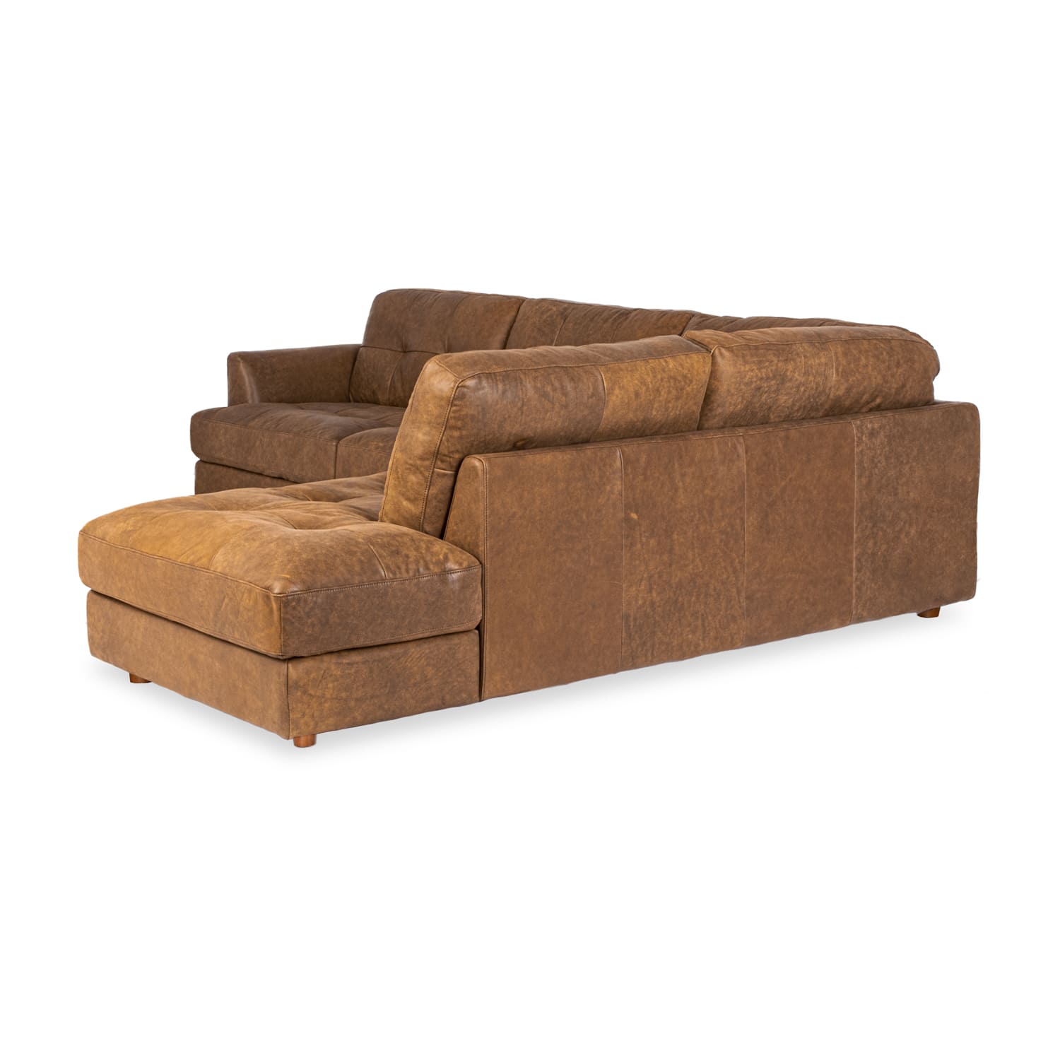 Online Warehouse Sale Harmony Leather Right Side Facing Chaise Lounge in Brumby Natural