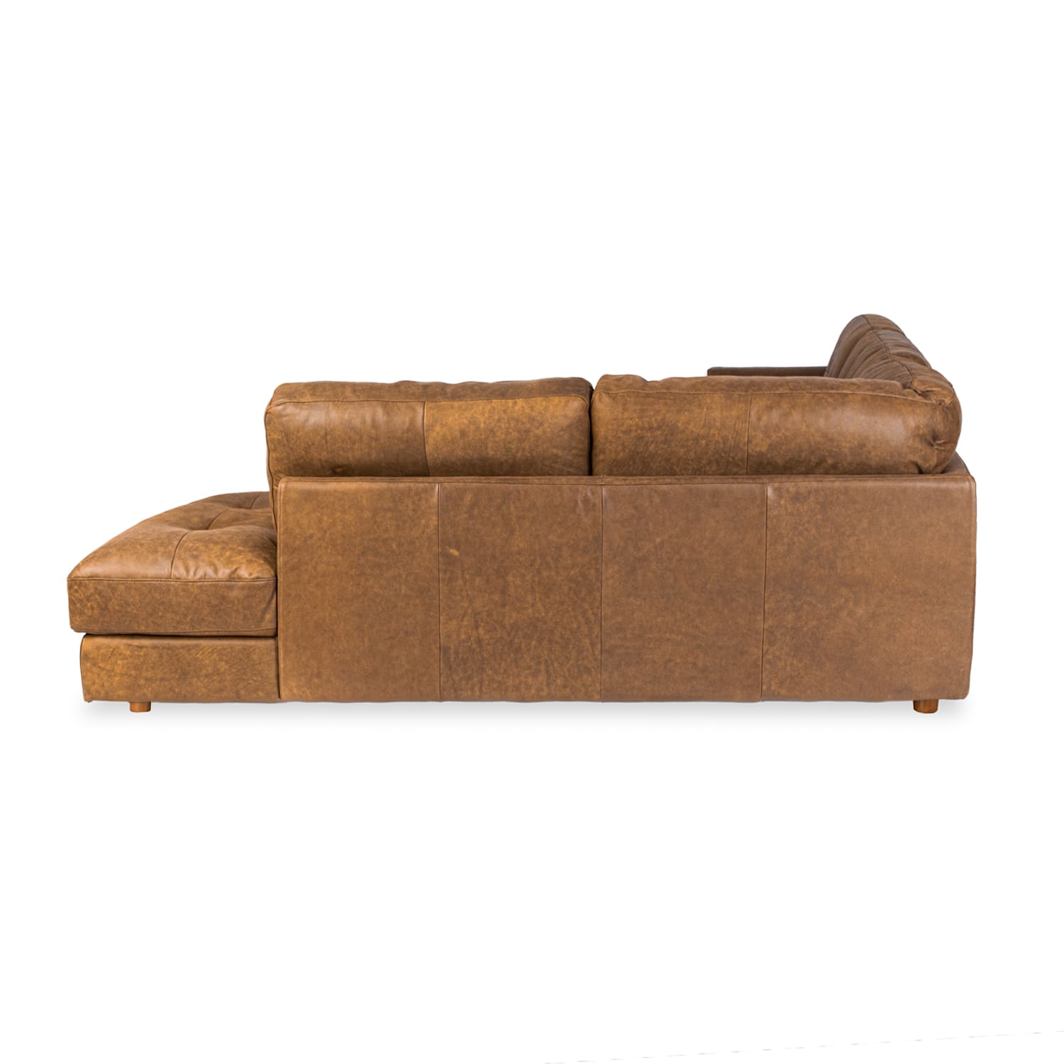 Online Warehouse Sale Harmony Leather Right Side Facing Chaise Lounge in Brumby Natural