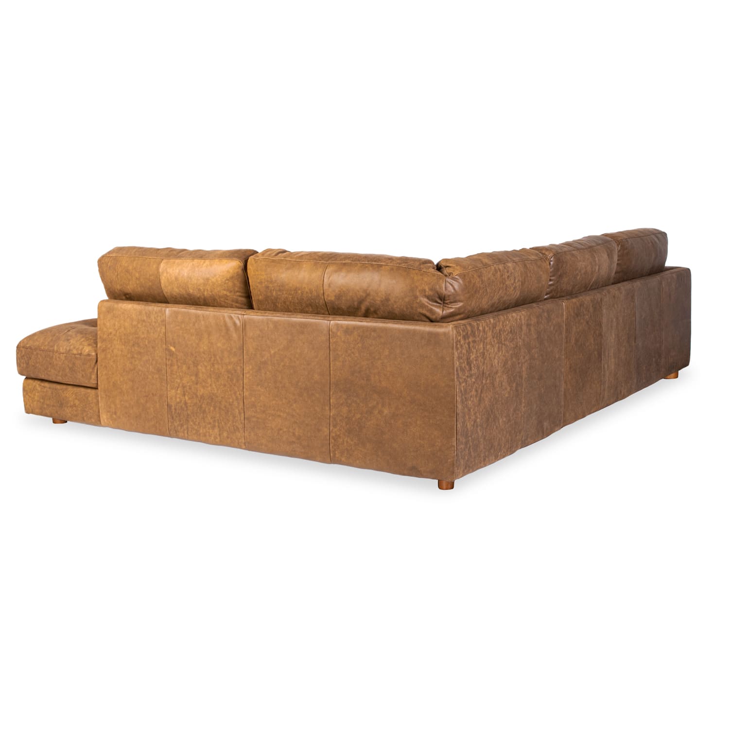 Online Warehouse Sale Harmony Leather Right Side Facing Chaise Lounge in Brumby Natural