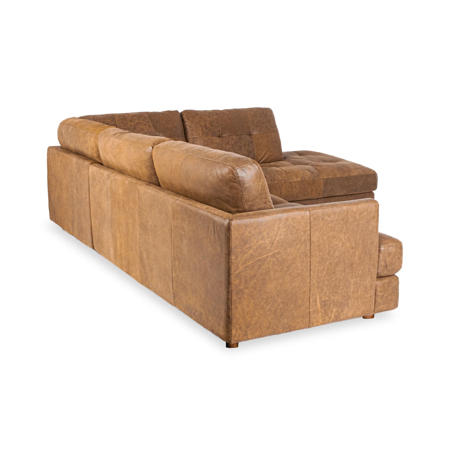 Online Warehouse Sale Harmony Leather Right Side Facing Chaise Lounge in Brumby Natural