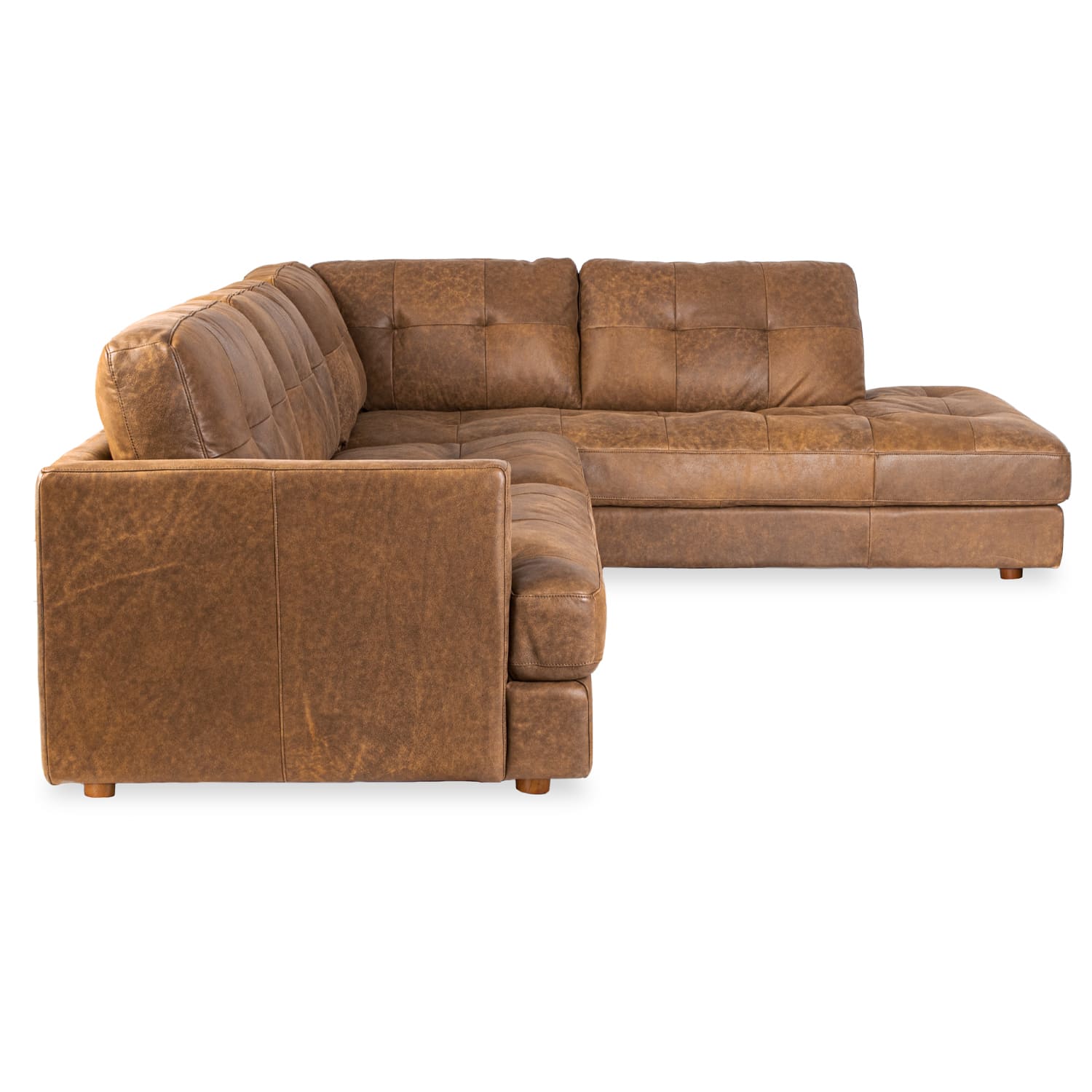 Online Warehouse Sale Harmony Leather Right Side Facing Chaise Lounge in Brumby Natural