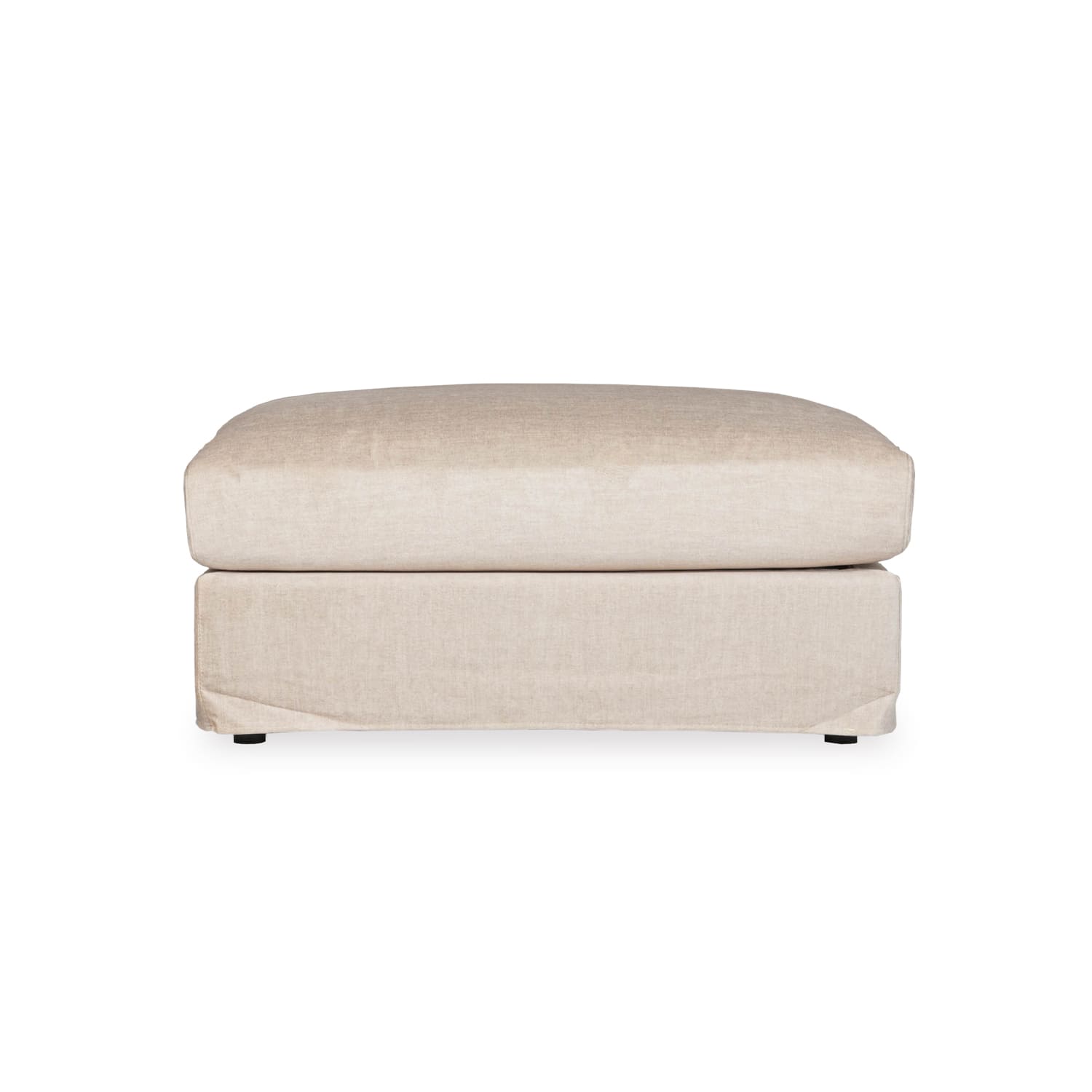 Online Warehouse Sale Janson Vogue Velvet Small Ottoman in Vogue Cream