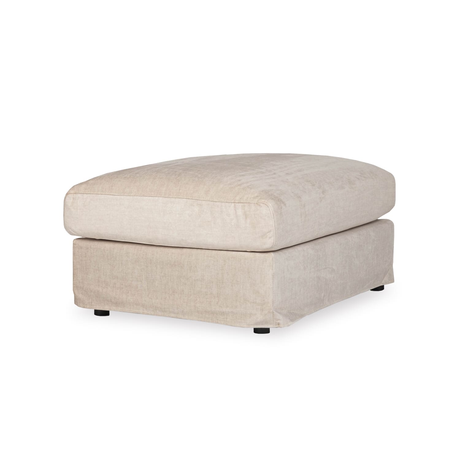 Online Warehouse Sale Janson Vogue Velvet Small Ottoman in Vogue Cream