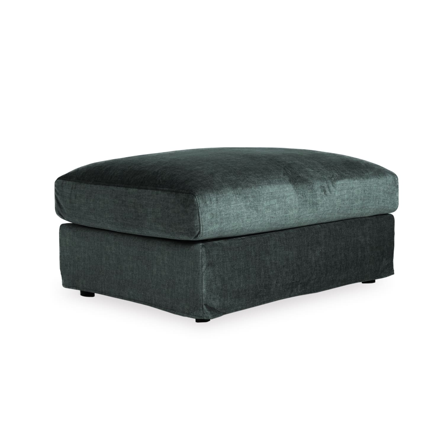 Online Warehouse Sale Janson Vogue Velvet Small Ottoman in Vogue Moss