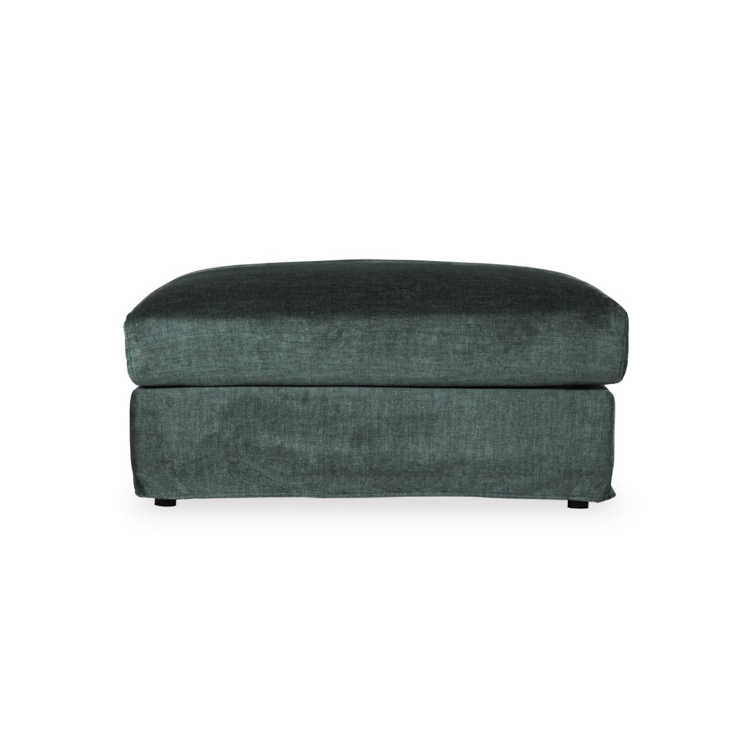 Online Warehouse Sale Janson Vogue Velvet Small Ottoman in Vogue Moss