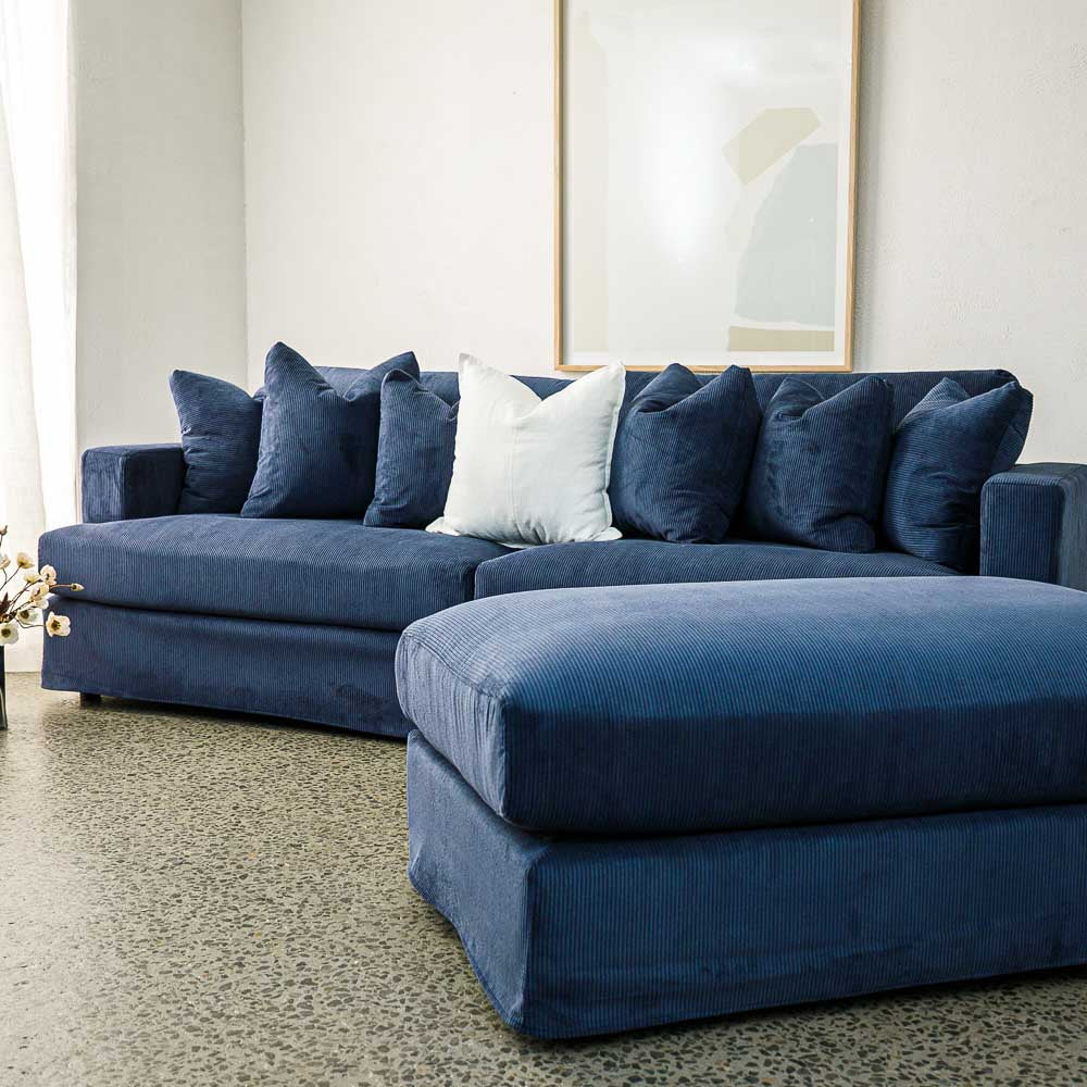 Janson Corduroy 4 Seat Sofa in Encore Ink