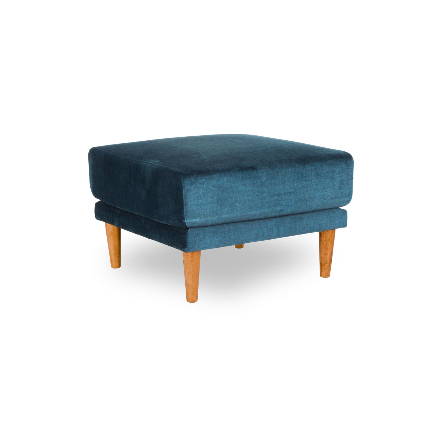 Online Warehouse Sale Marie Vogue Velvet Small Ottoman in Vogue Ocean