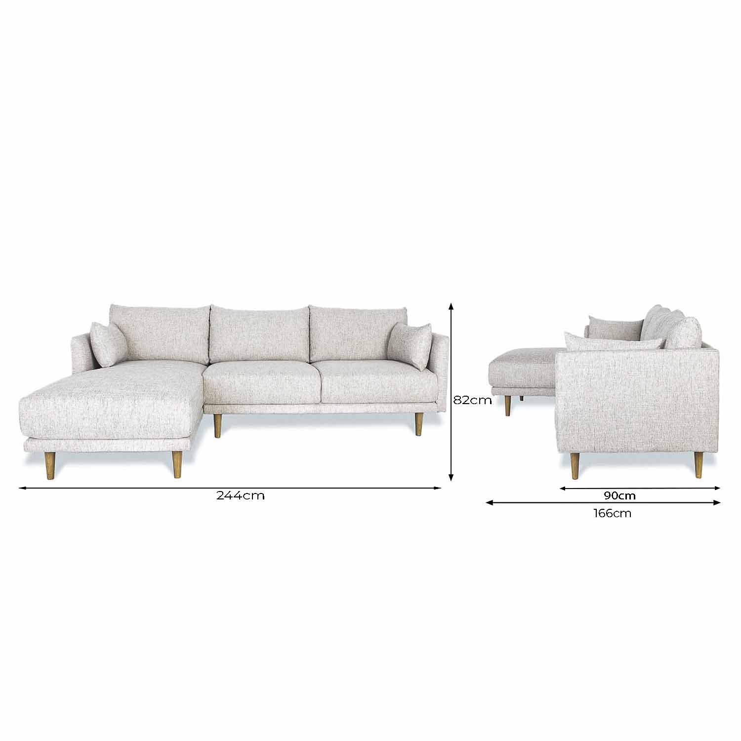 Online Warehouse Sale Marie Fabric Left Side Facing Chaise Lounge in Dublin Natural