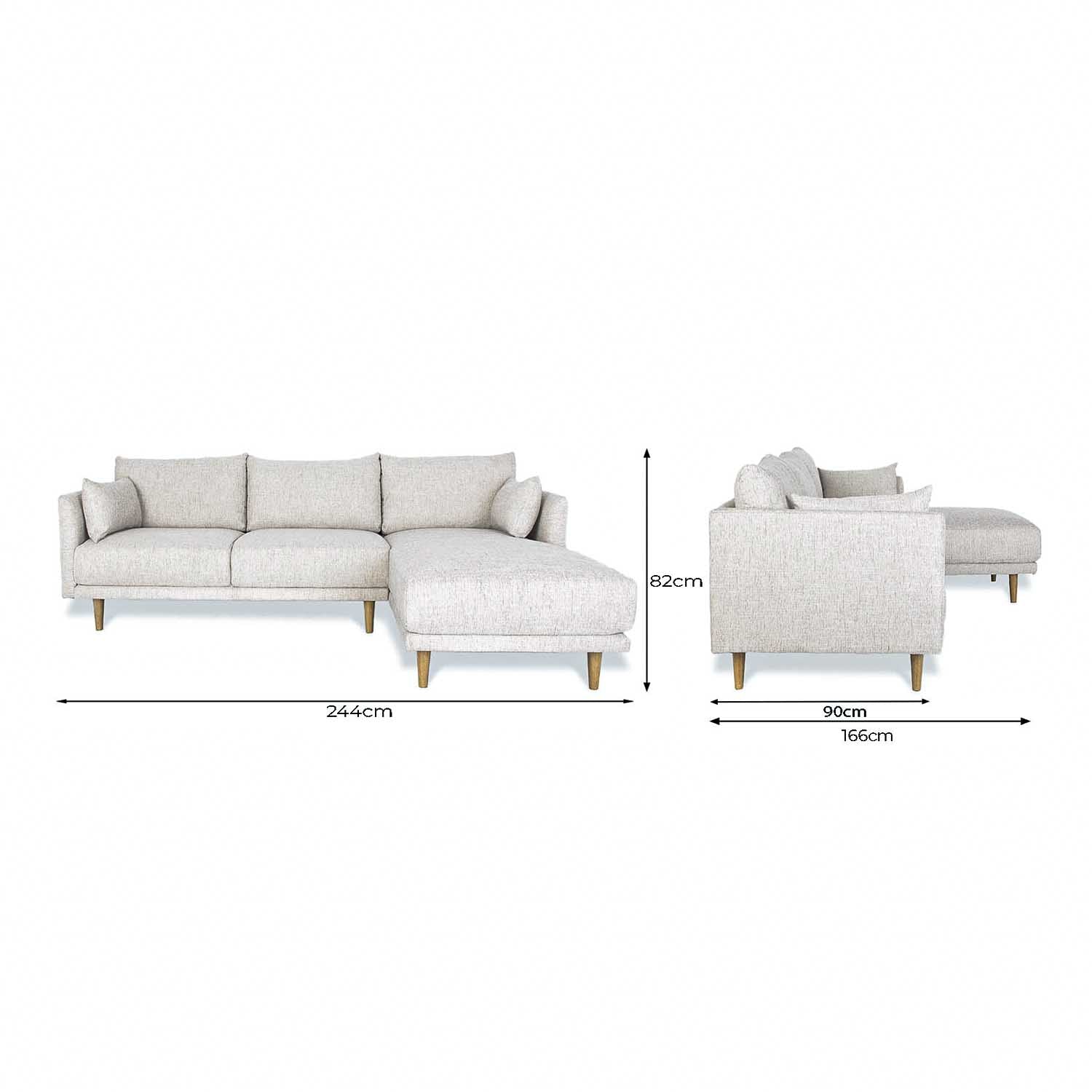 Online Warehouse Sale Marie Fabric Right Side Facing Chaise Lounge in Dublin Natural