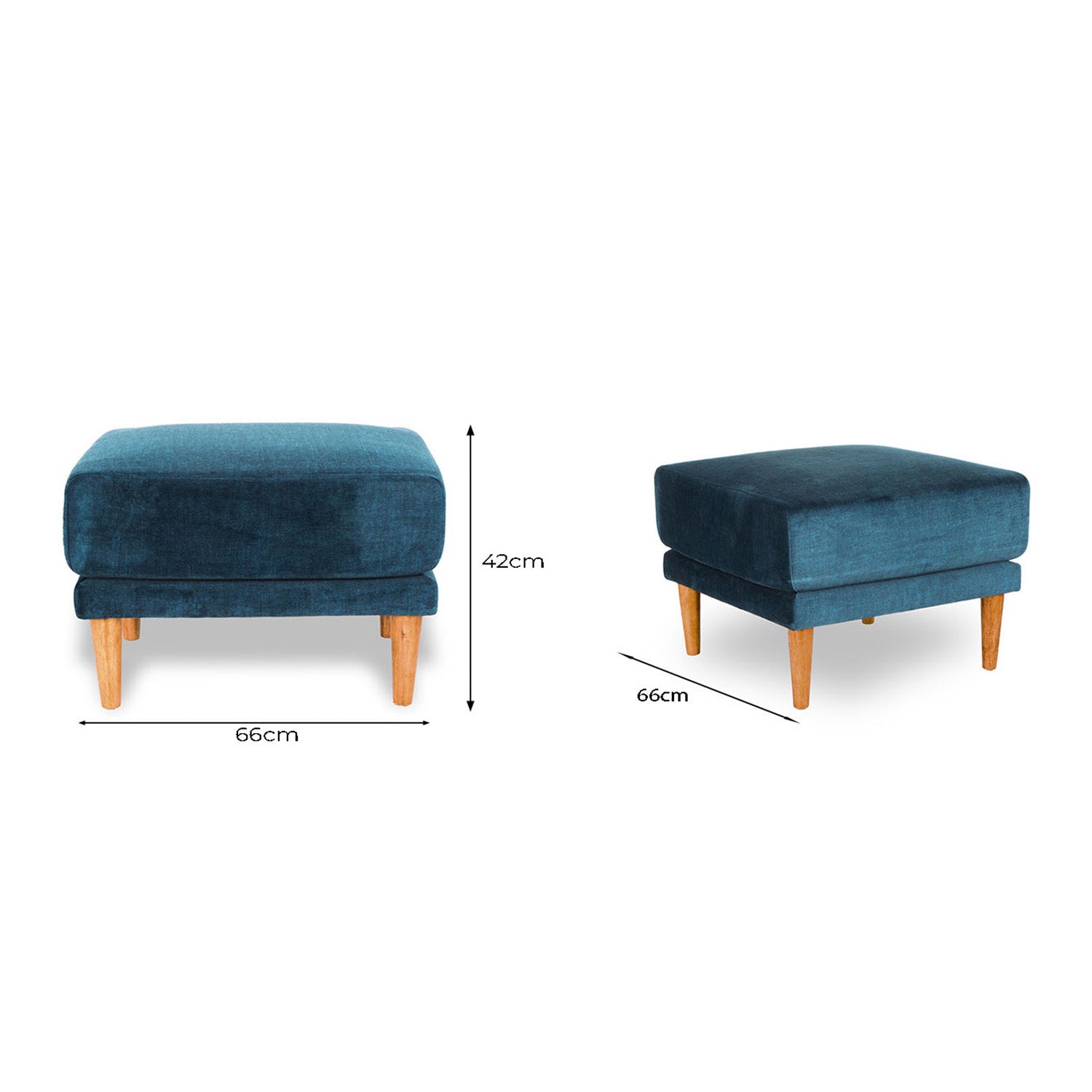 Online Warehouse Sale Marie Vogue Velvet Small Ottoman in Vogue Ocean