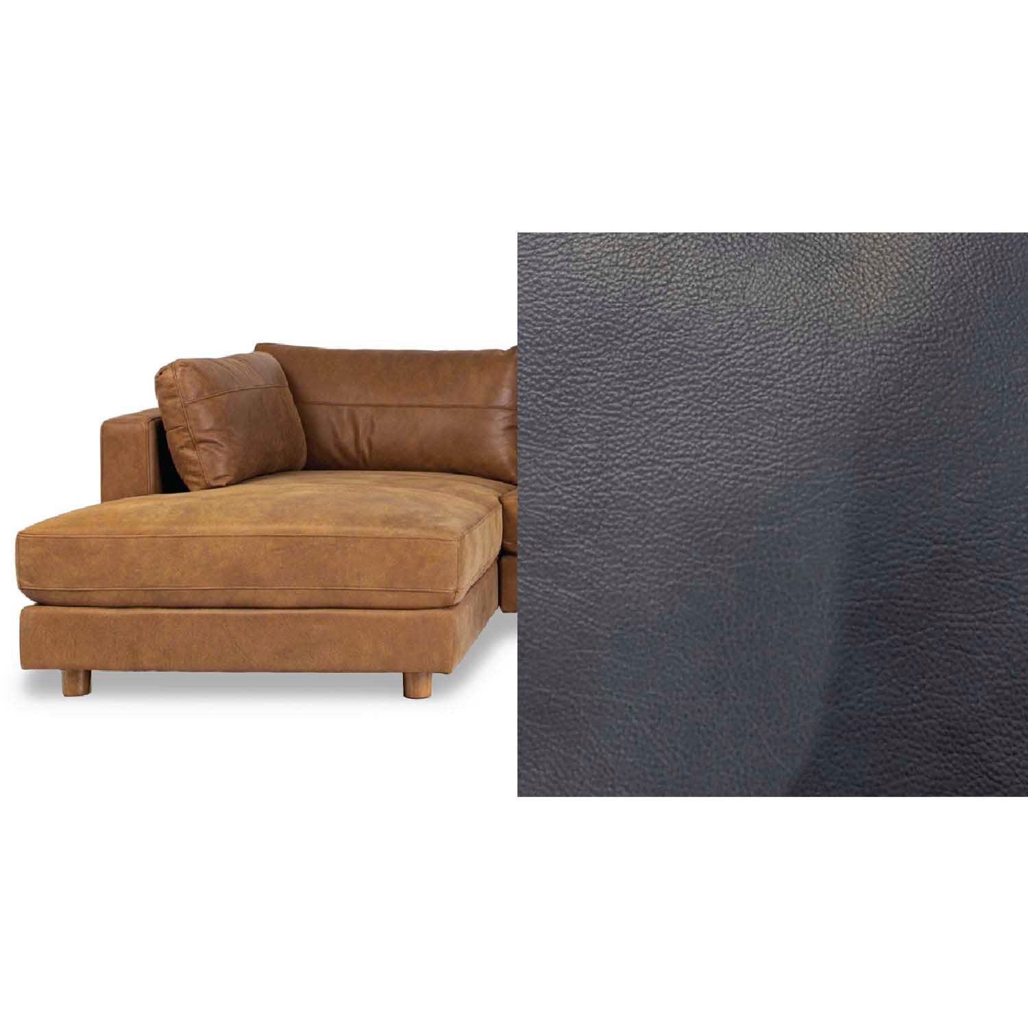 Barcelona Leather Left Side Facing Chaise Lounge