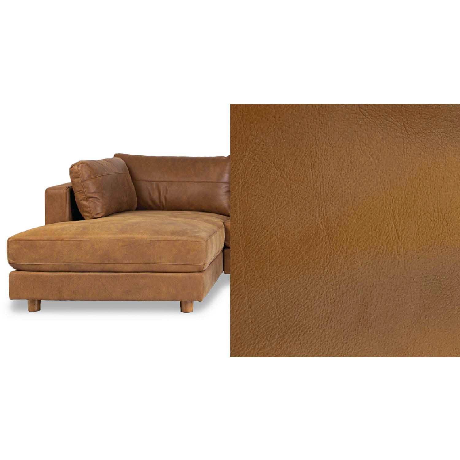 Barcelona Leather Left Side Facing Chaise Lounge