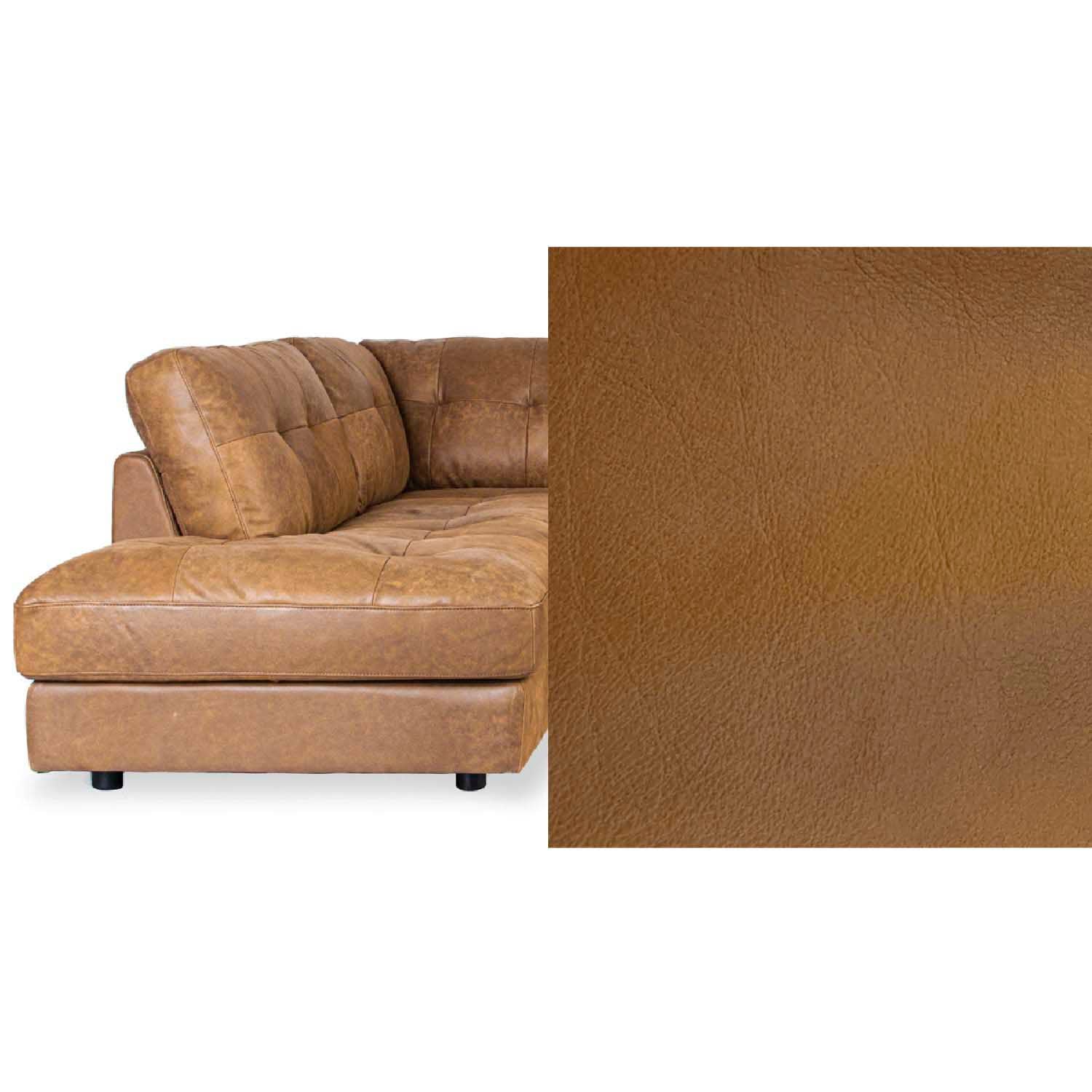 Harmony Leather Right Side Facing Chaise Lounge