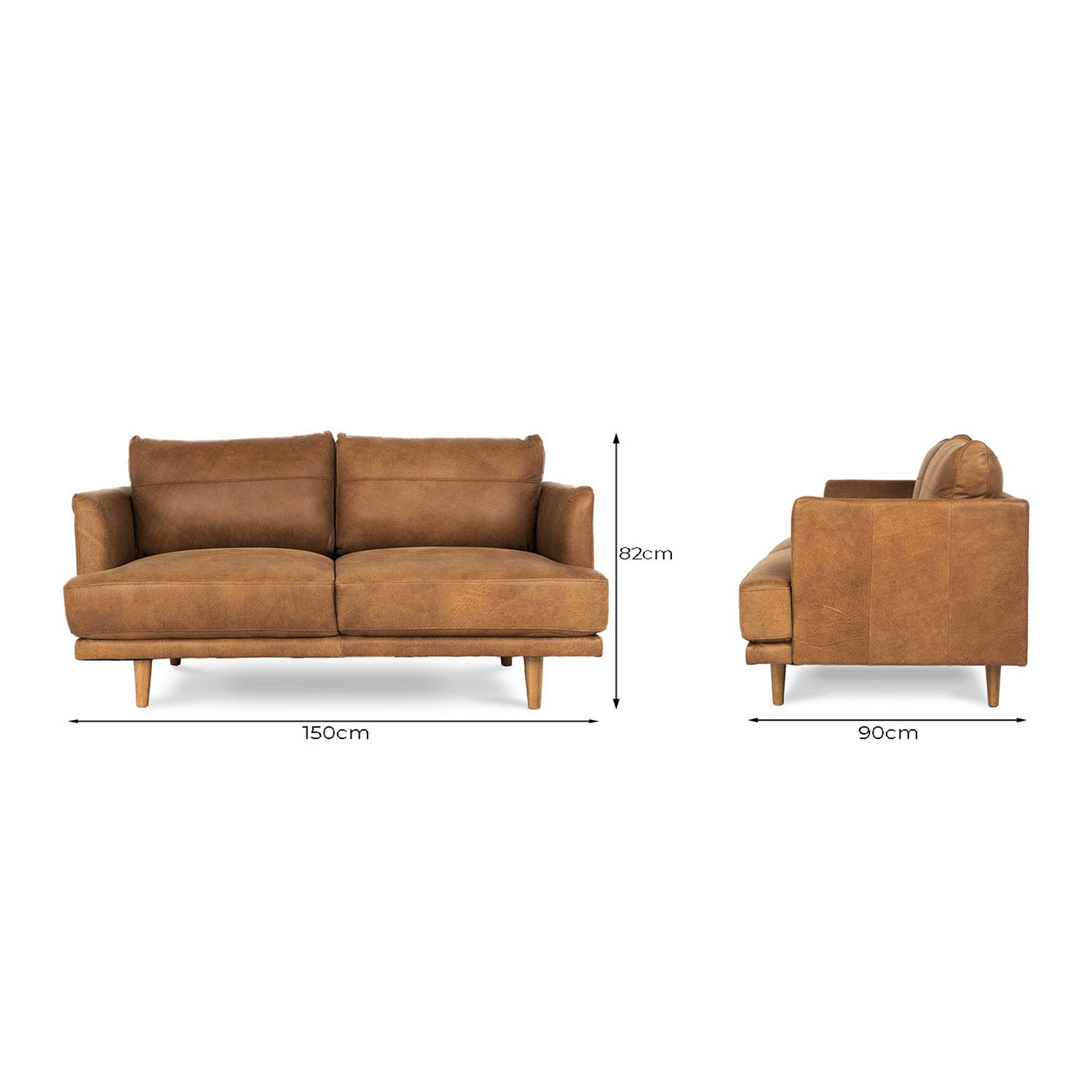 Online Warehouse Sale Ruby Leather 2 Seat Sofa in Brumby Natural