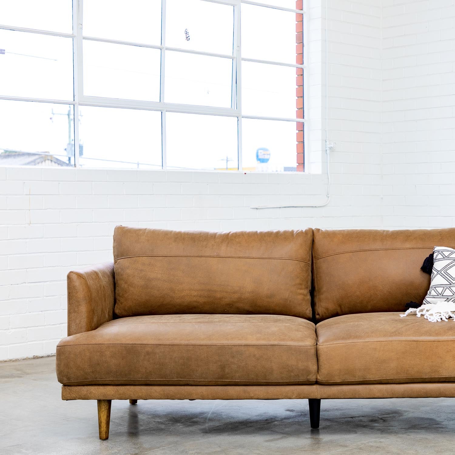 Ruby Leather 3 Seat Sofa