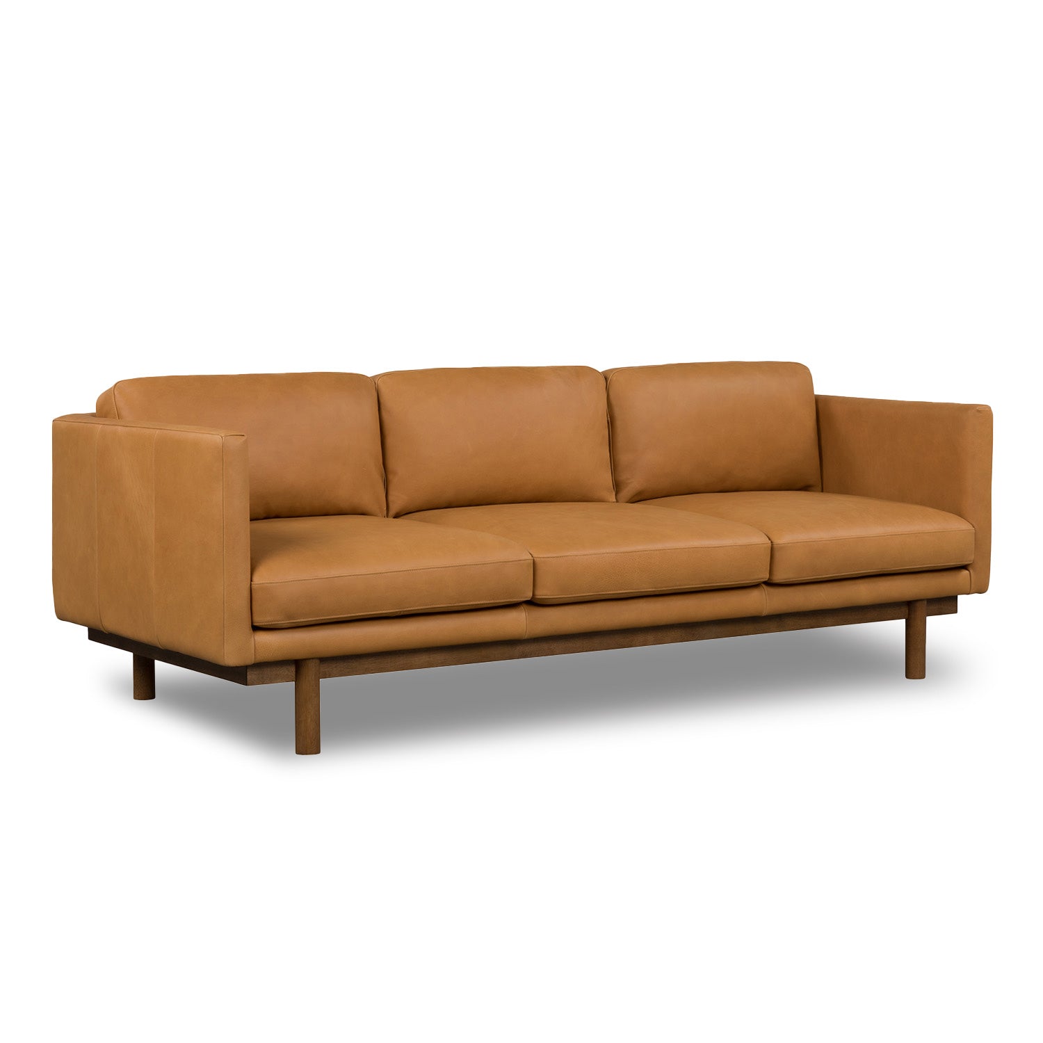 Online Warehouse Sale Strada Leather 3 Seat Sofa in Ostuni Tan