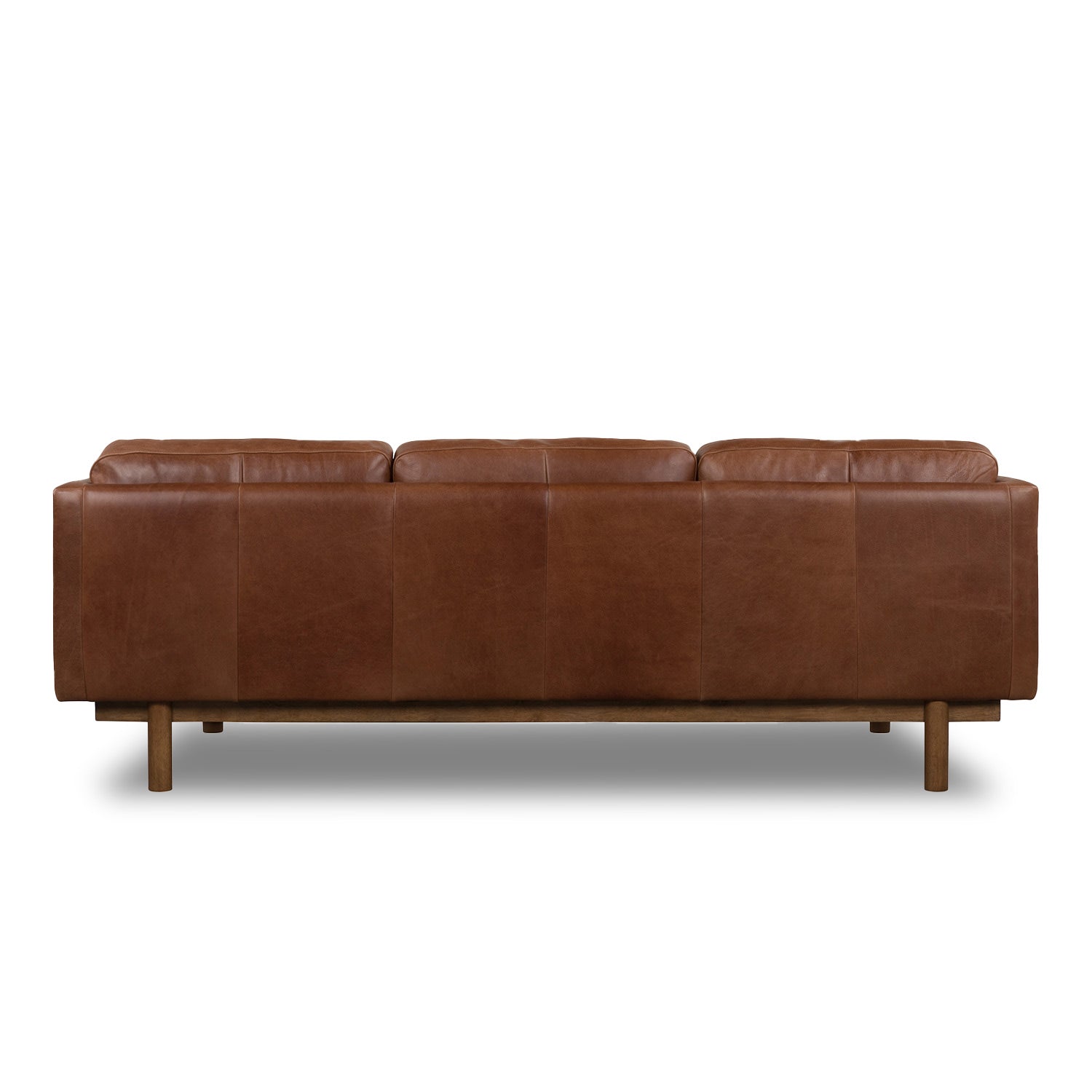 Online Warehouse Sale Strada Leather 3 Seat Sofa in Ostuni Pecan