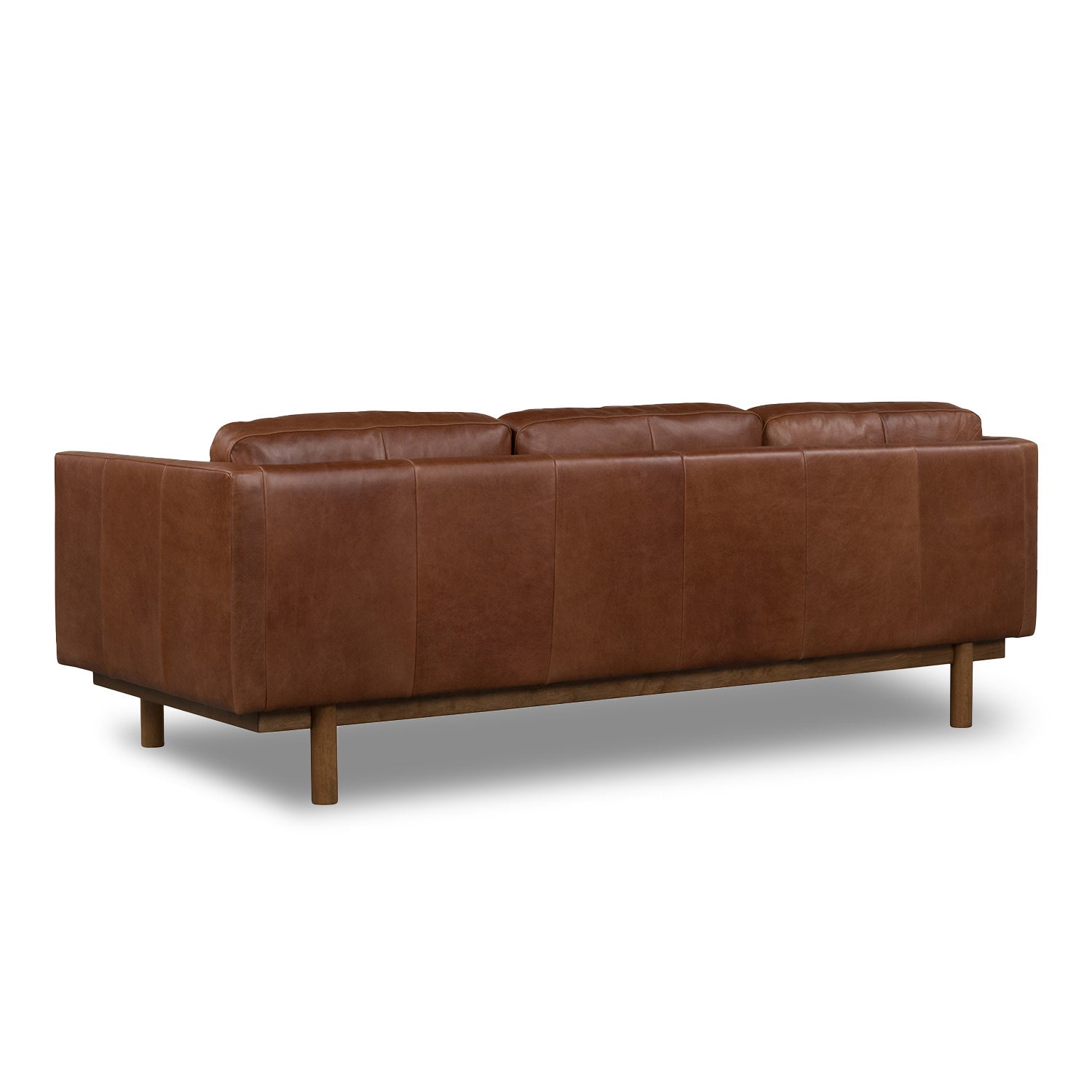 Online Warehouse Sale Strada Leather 3 Seat Sofa in Ostuni Pecan