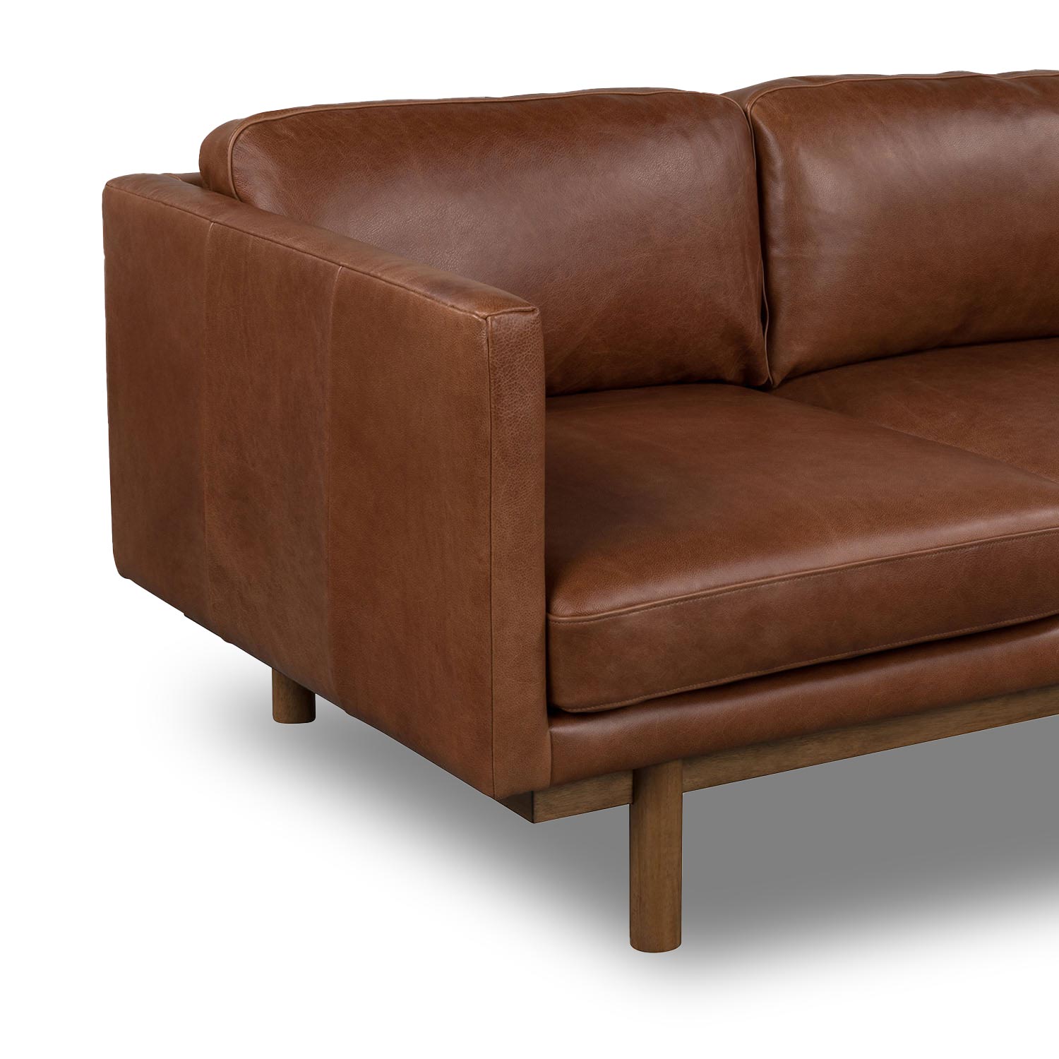 Online Warehouse Sale Strada Leather 3 Seat Sofa in Ostuni Pecan