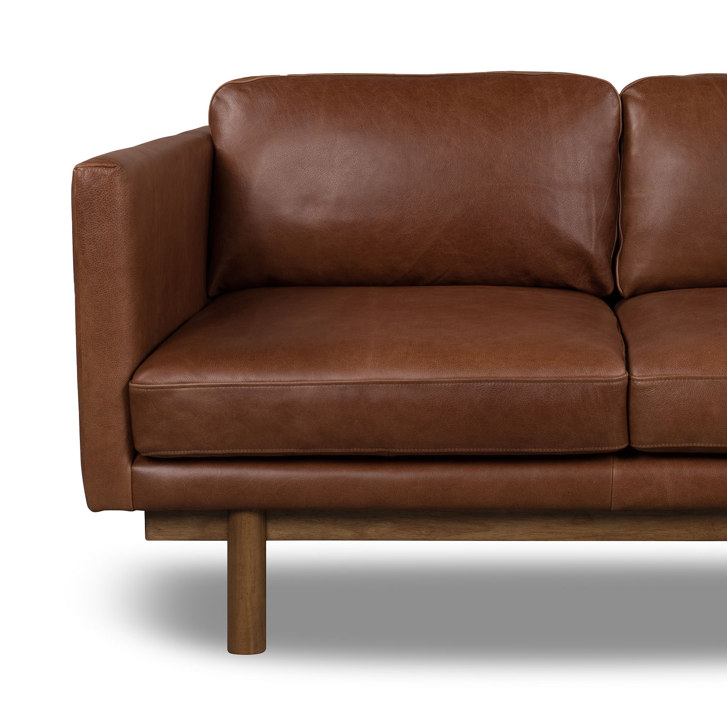 Online Warehouse Sale Strada Leather 3 Seat Sofa in Ostuni Pecan