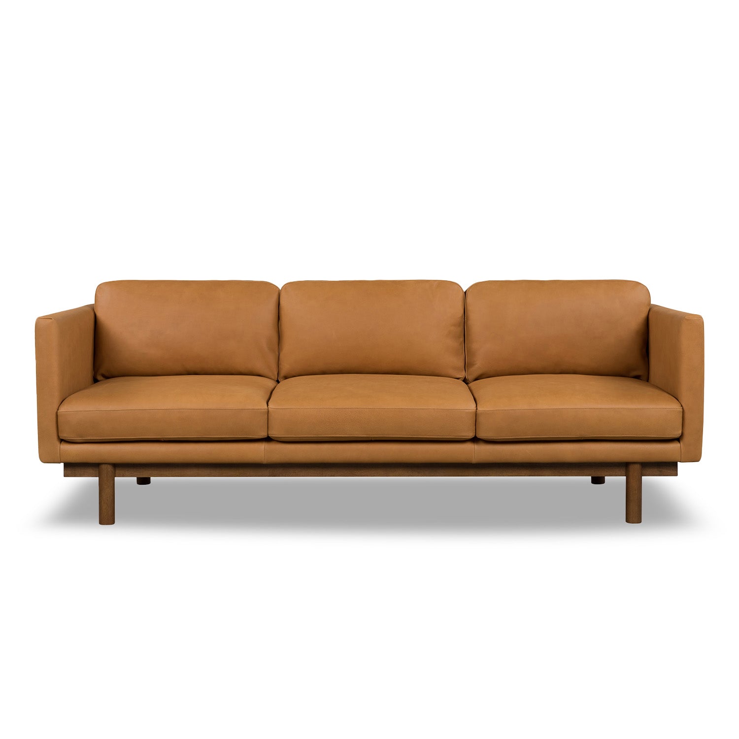 Online Warehouse Sale Strada Leather 3 Seat Sofa in Ostuni Tan