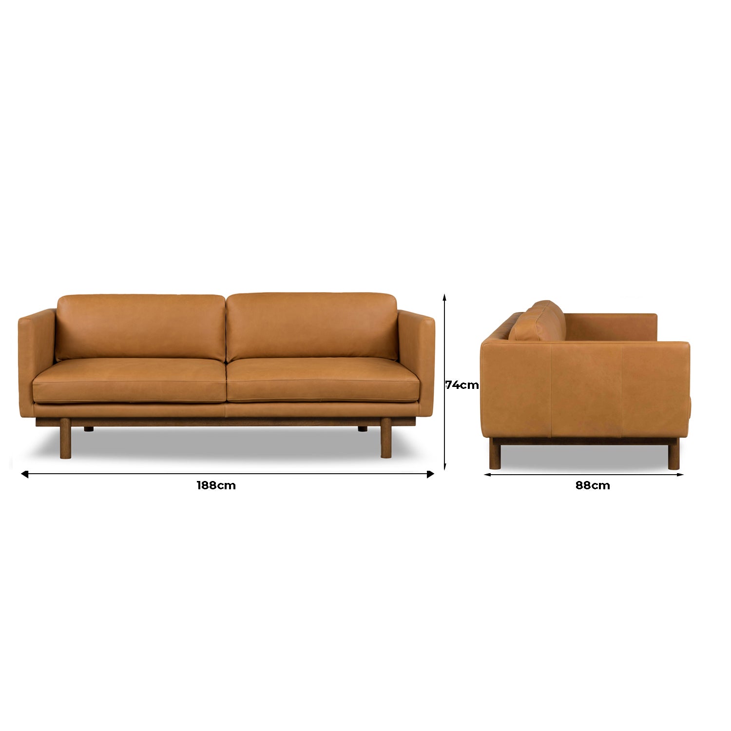 Strada Leather 2.5 Seat Sofa